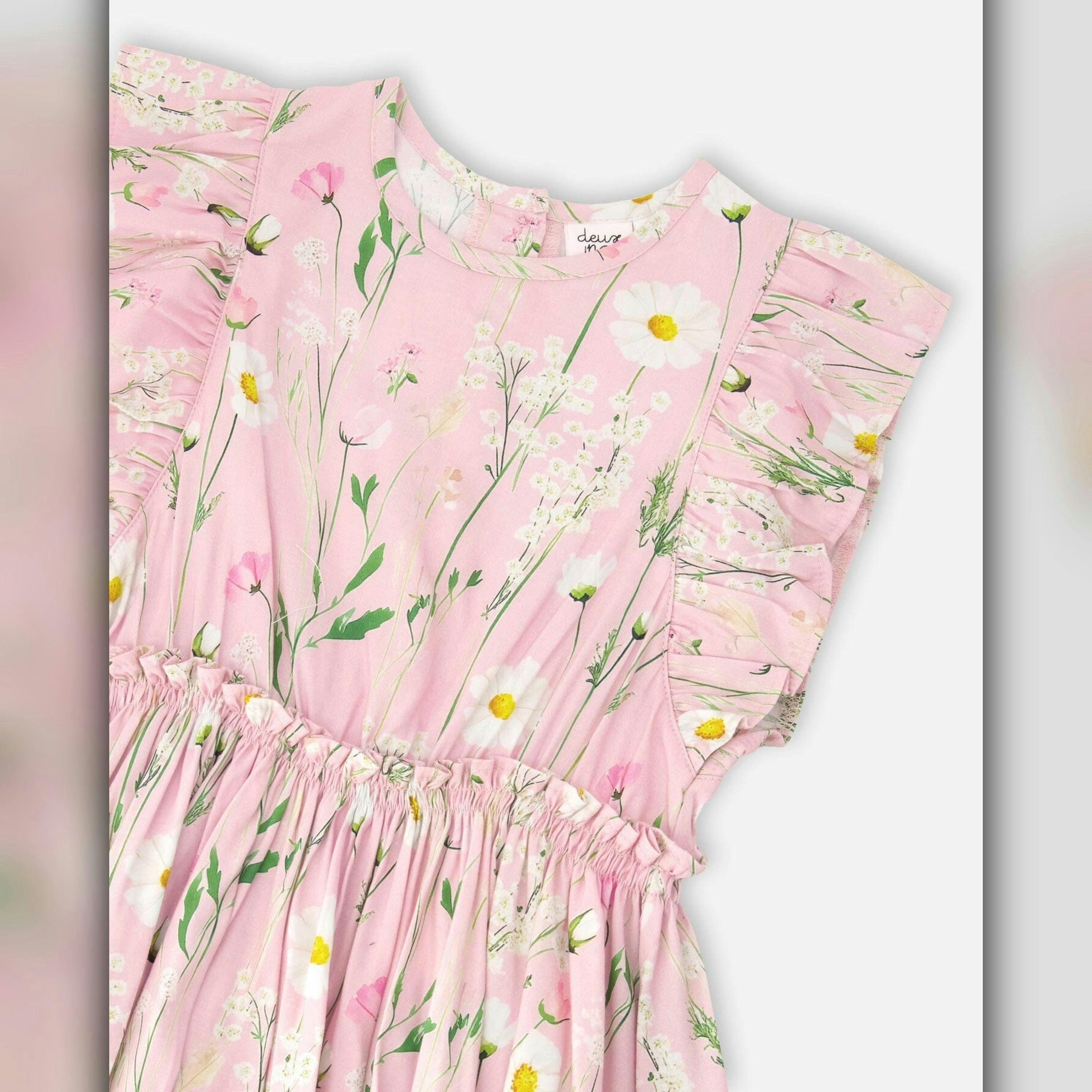Viscose Dress Pink Printed Flowers , view 5 of 5