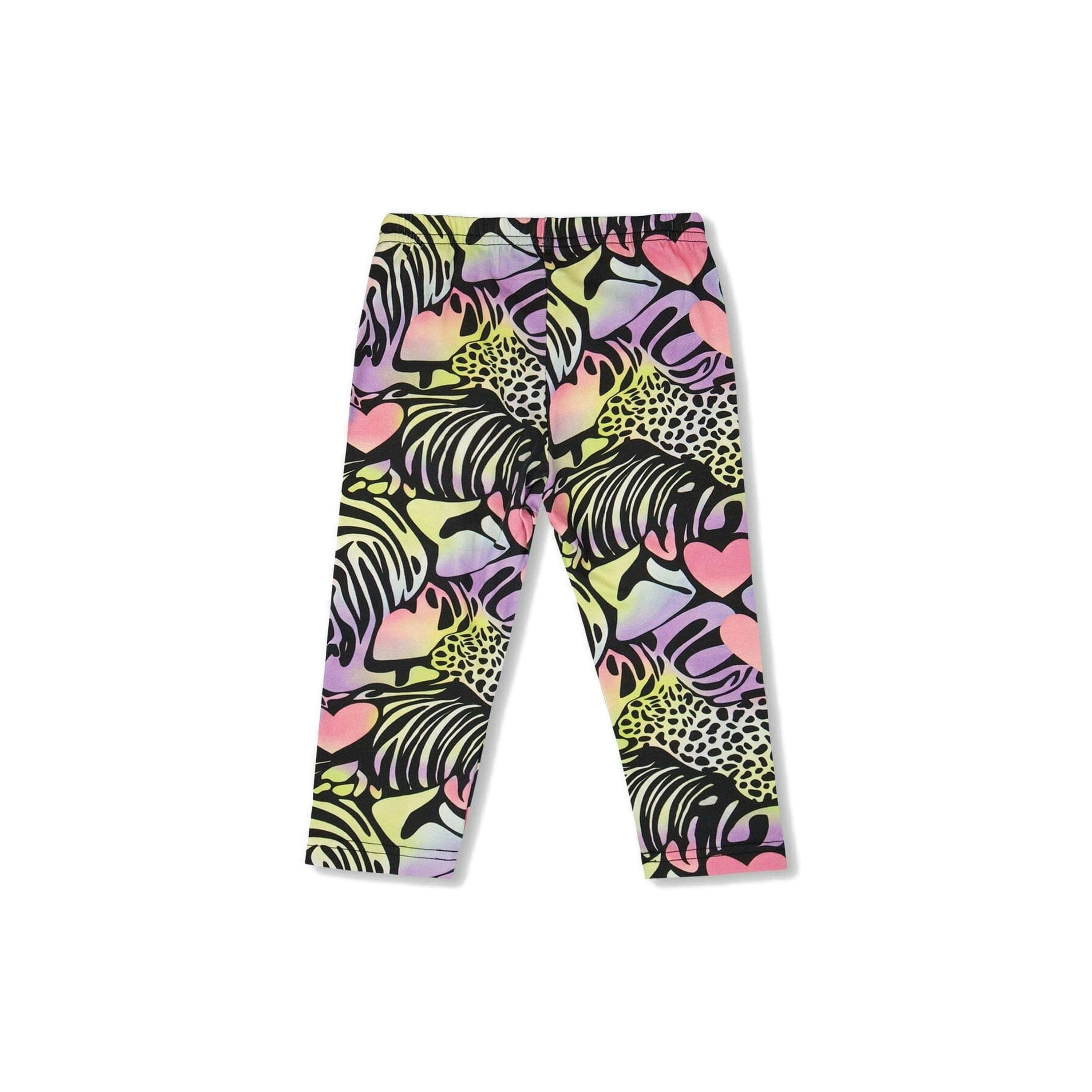 Organic Cotton Jersey Capri Black Printed Multicolor , view 3 of 4