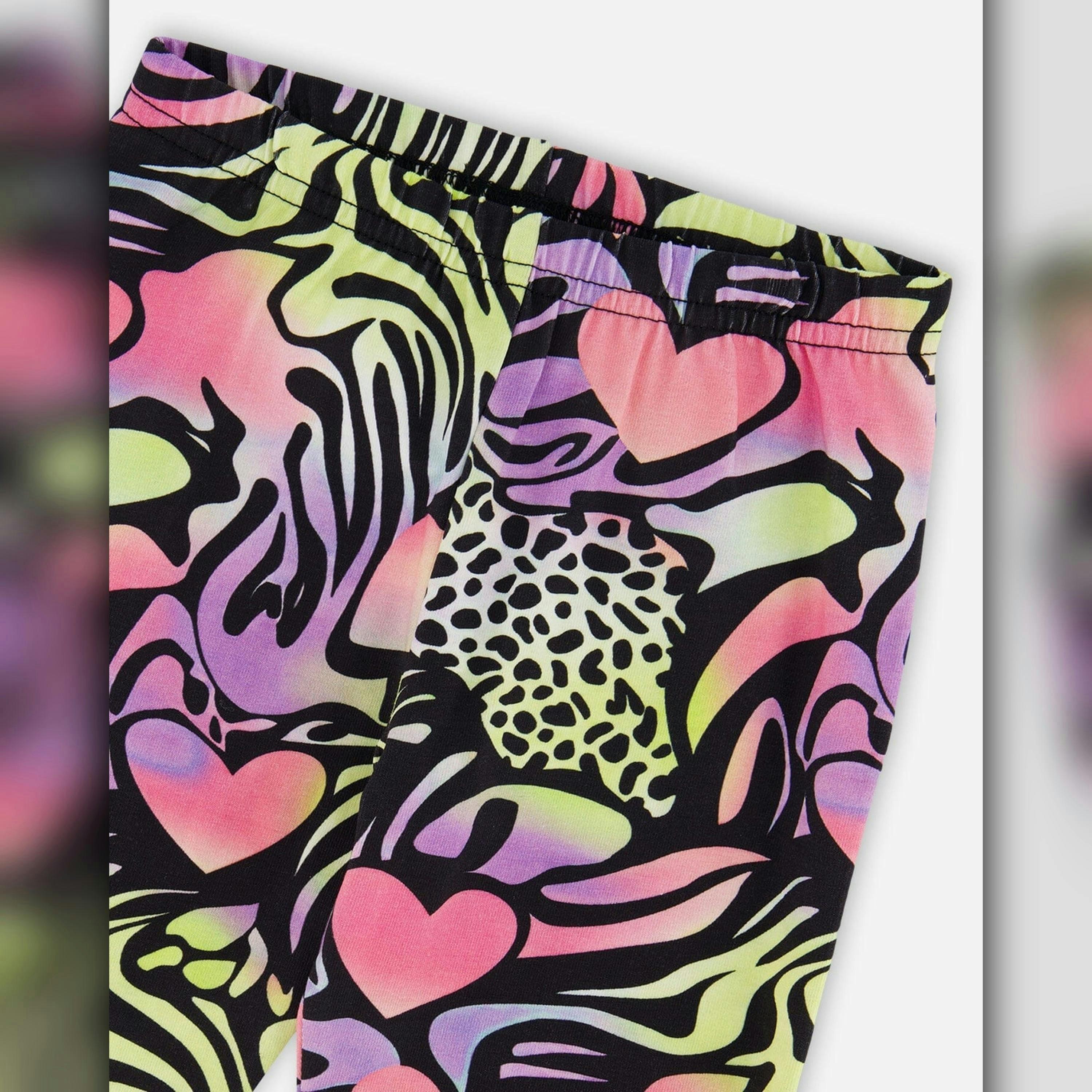 Organic Cotton Jersey Capri Black Printed Multicolor , view 4 of 4
