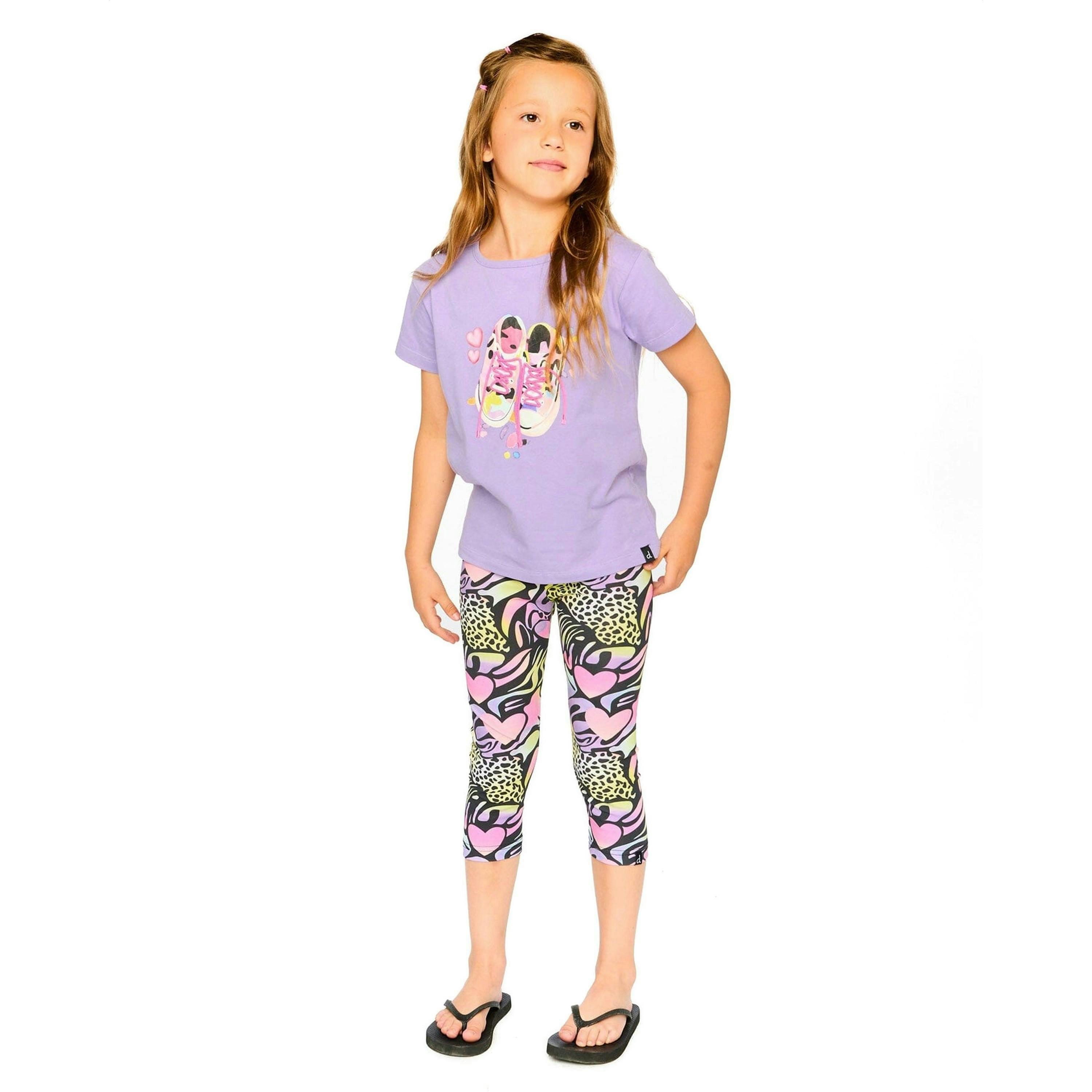 Organic Cotton Jersey T-Shirt Mauve With Sneakers , view 2 of 3