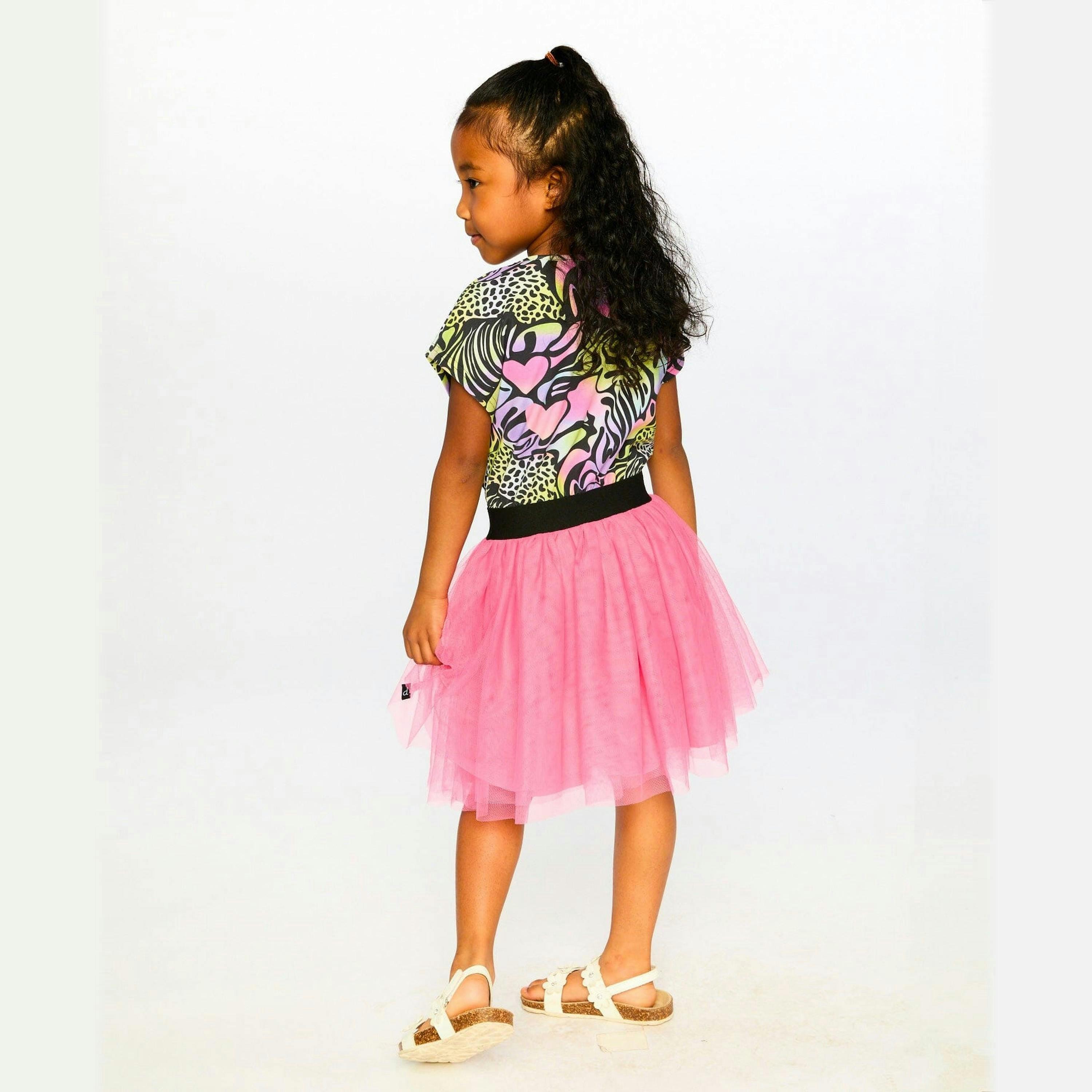 Bi-Material Dress Black Printed Multicolor , view 2 of 4