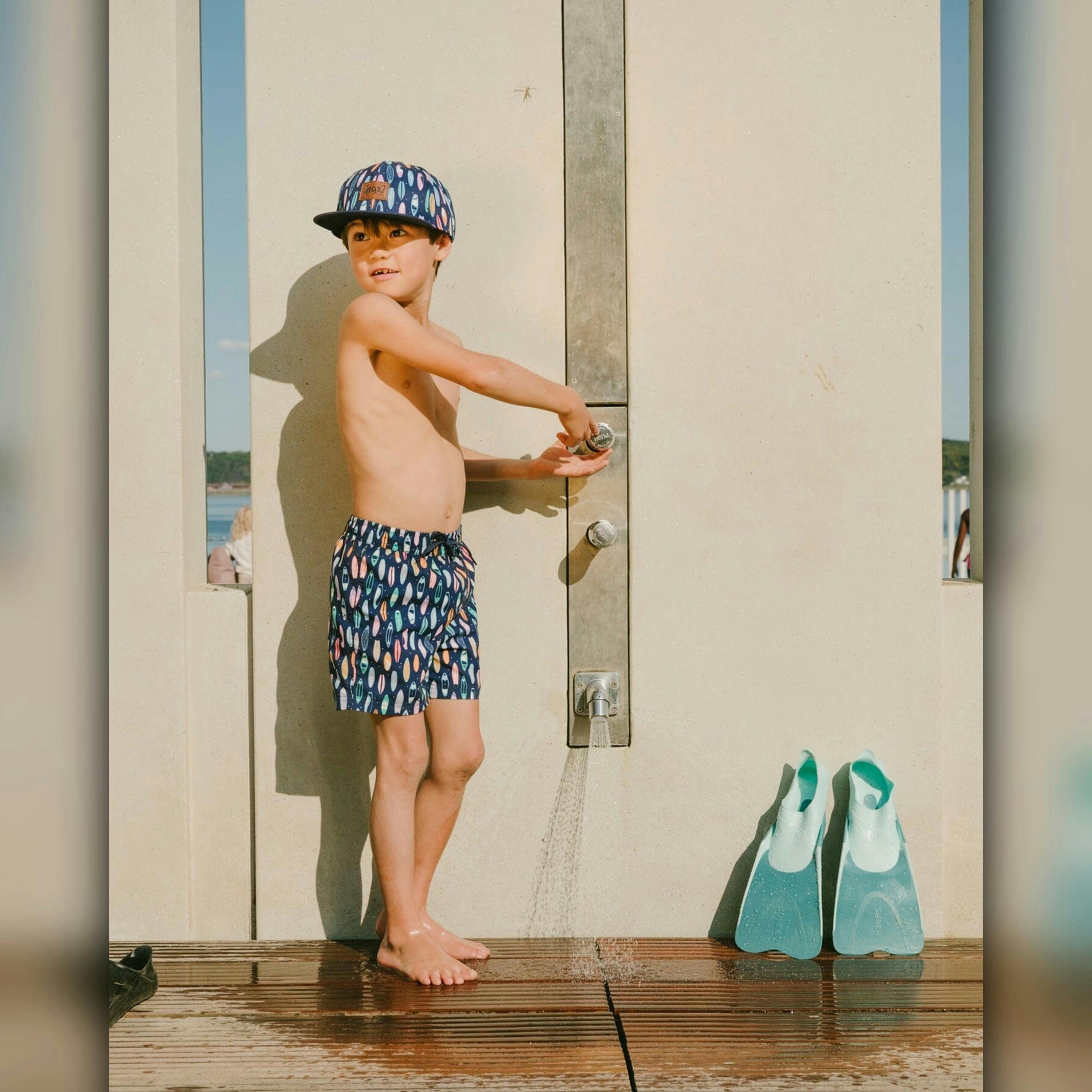 Boardshorts Blue Surfboard Print , view 2 of 4