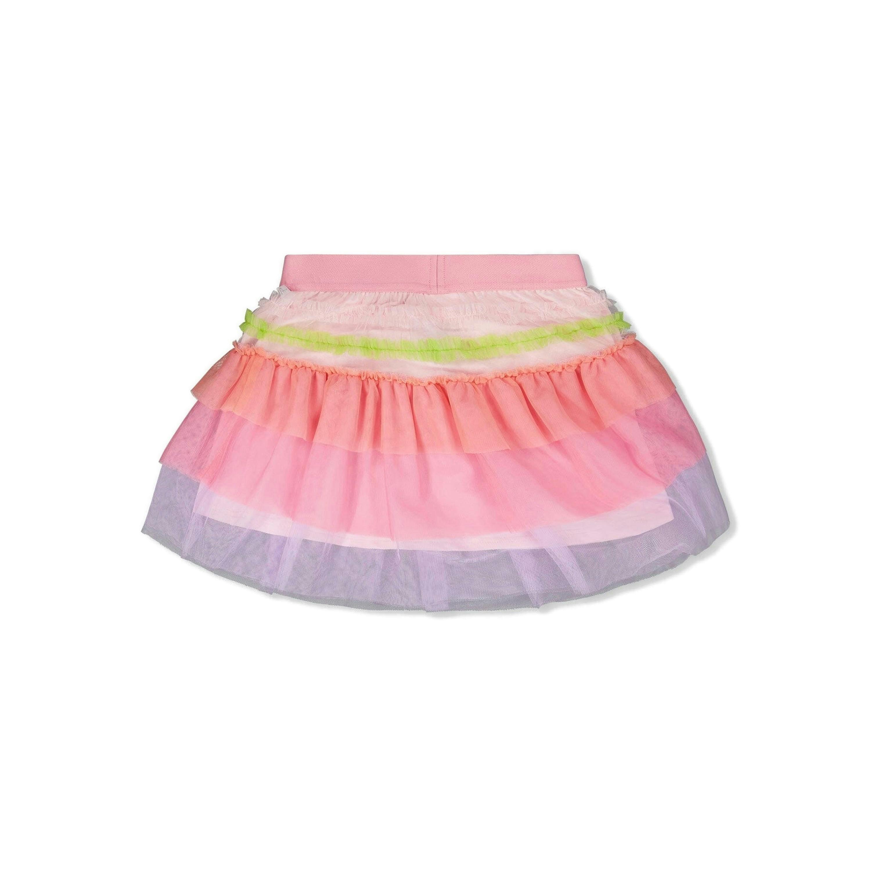 Mesh Skirt With Multicolor Frills , view 3 of 4