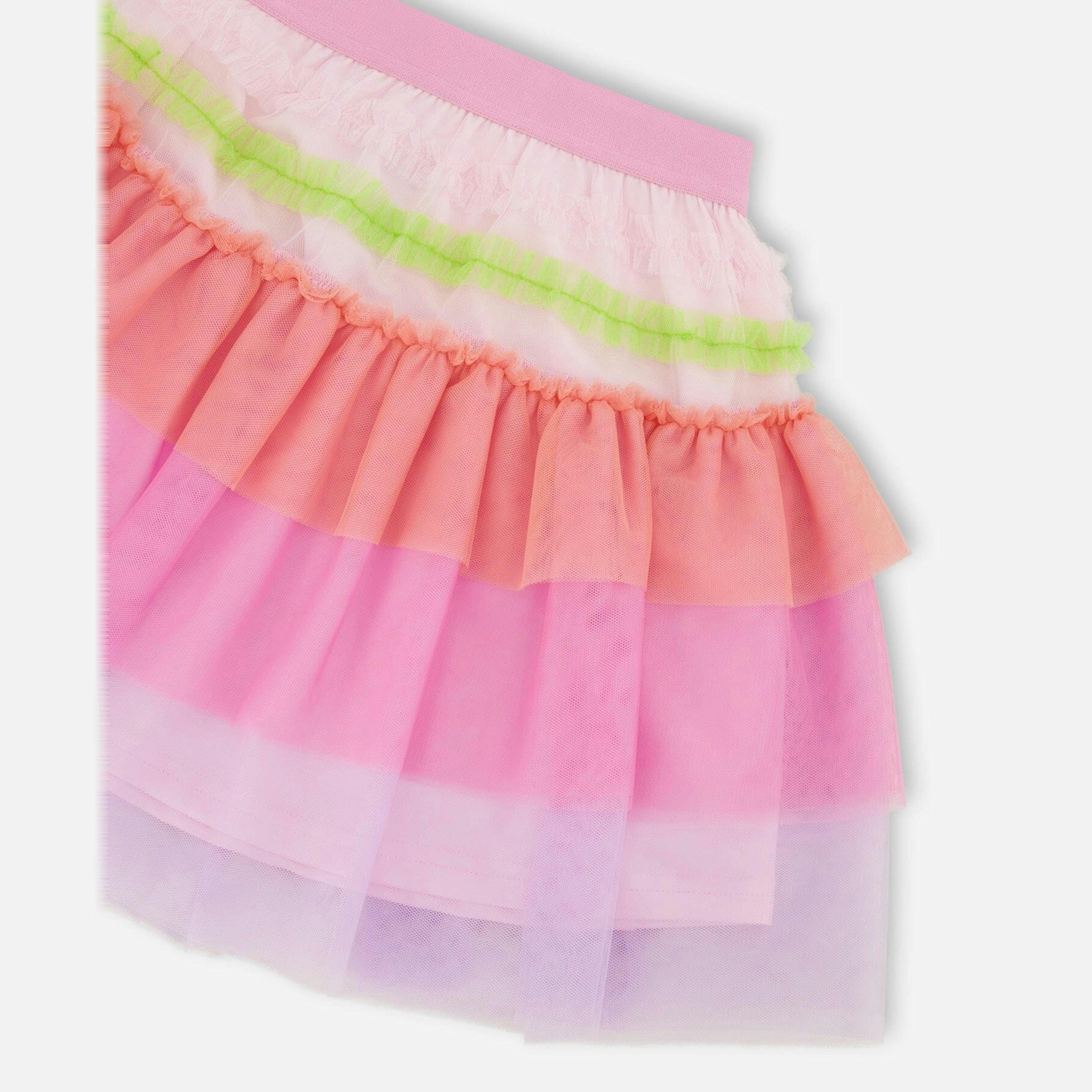 Mesh Skirt With Multicolor Frills , view 4 of 4