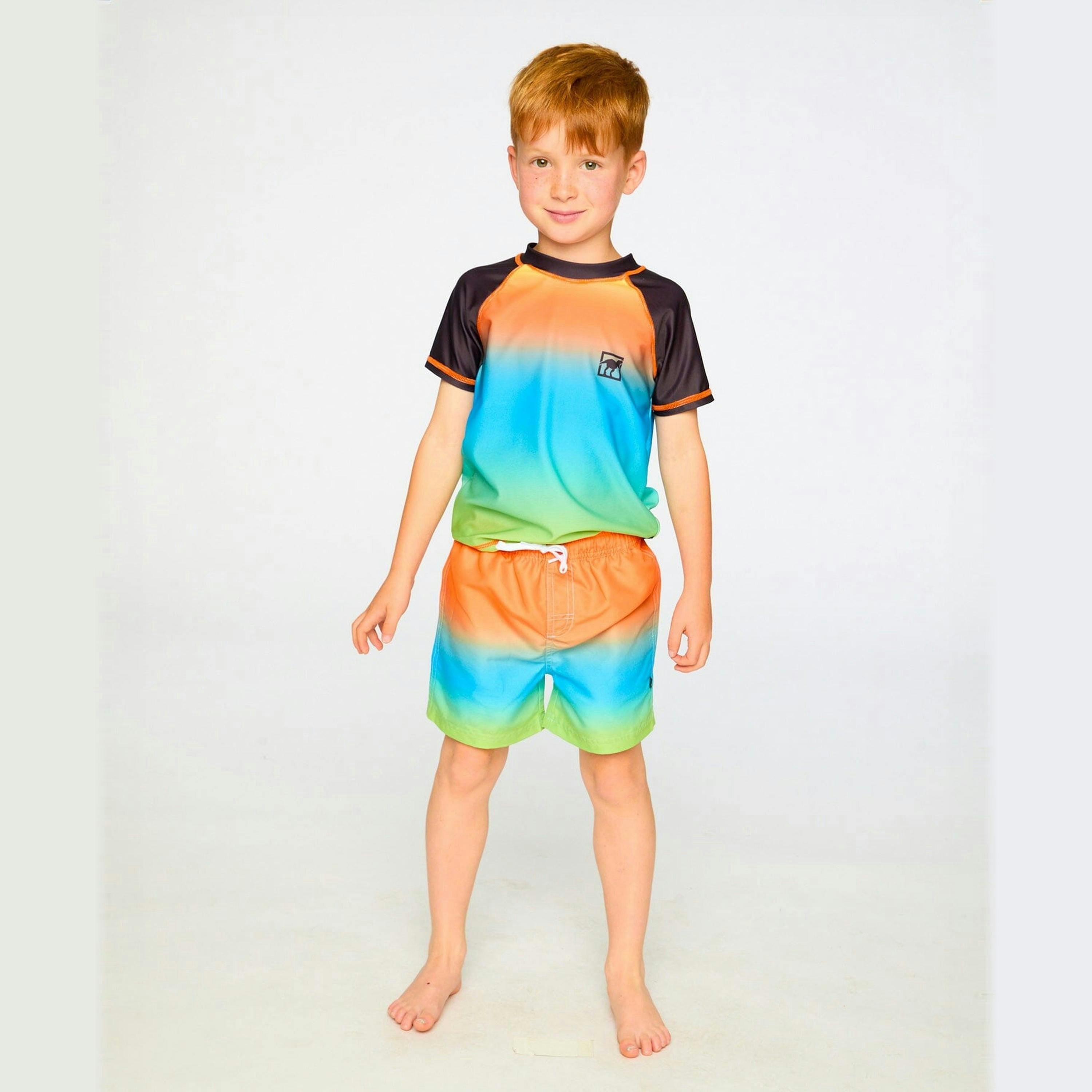 Boardshorts Orange Blue And Green Gradient , view 2 of 4