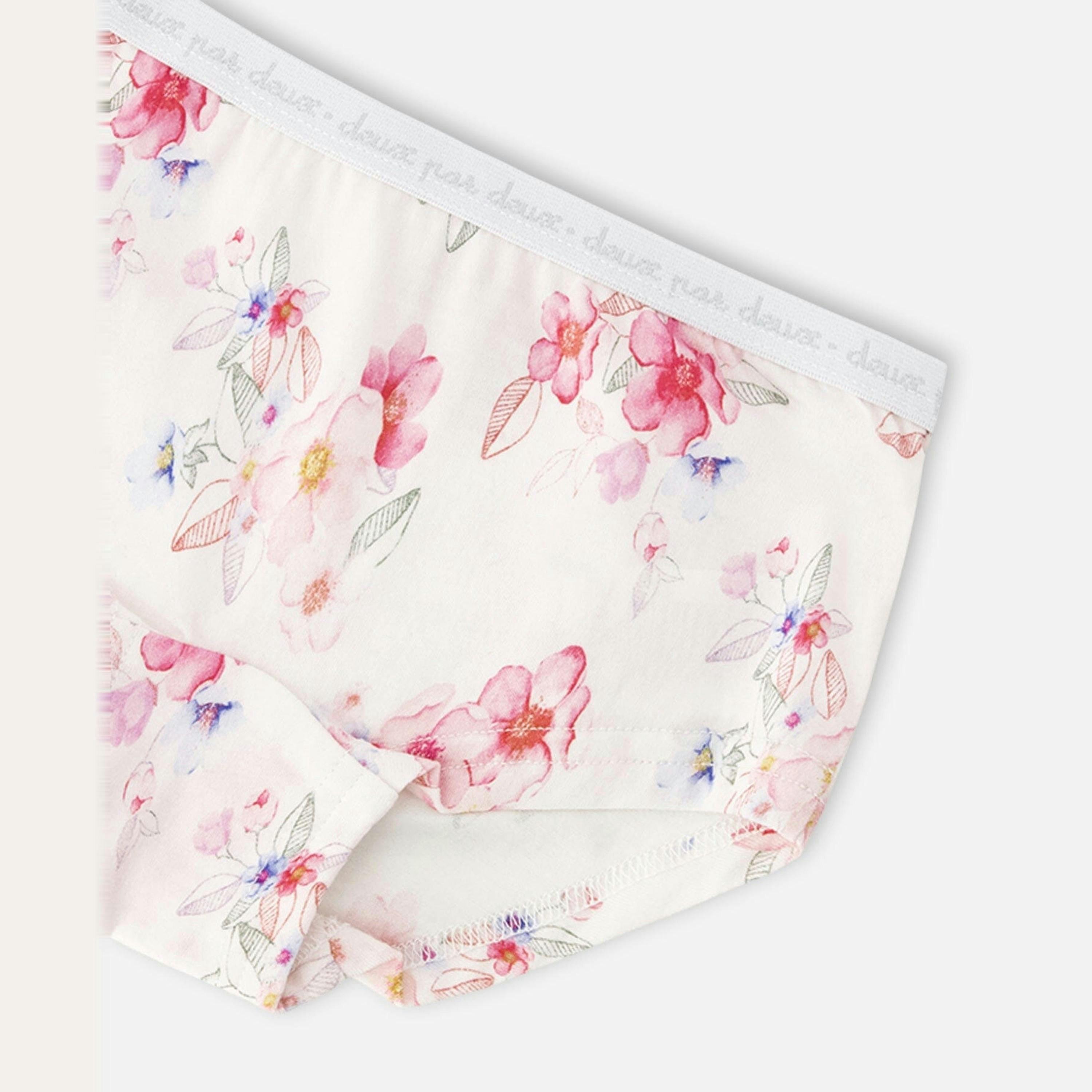 Organic Cotton Boyshort Panty Pink Printed Flowers , view 3 of 3