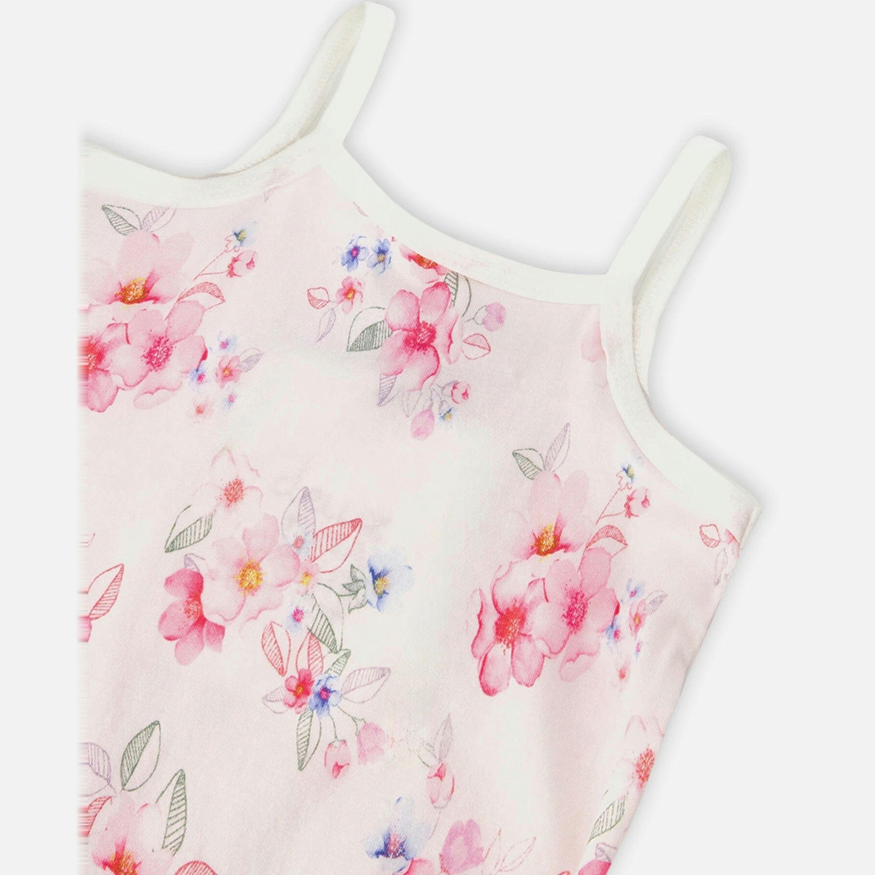 Organic Cotton Tank Underwear Pink Printed Flowers , view 2 of 2