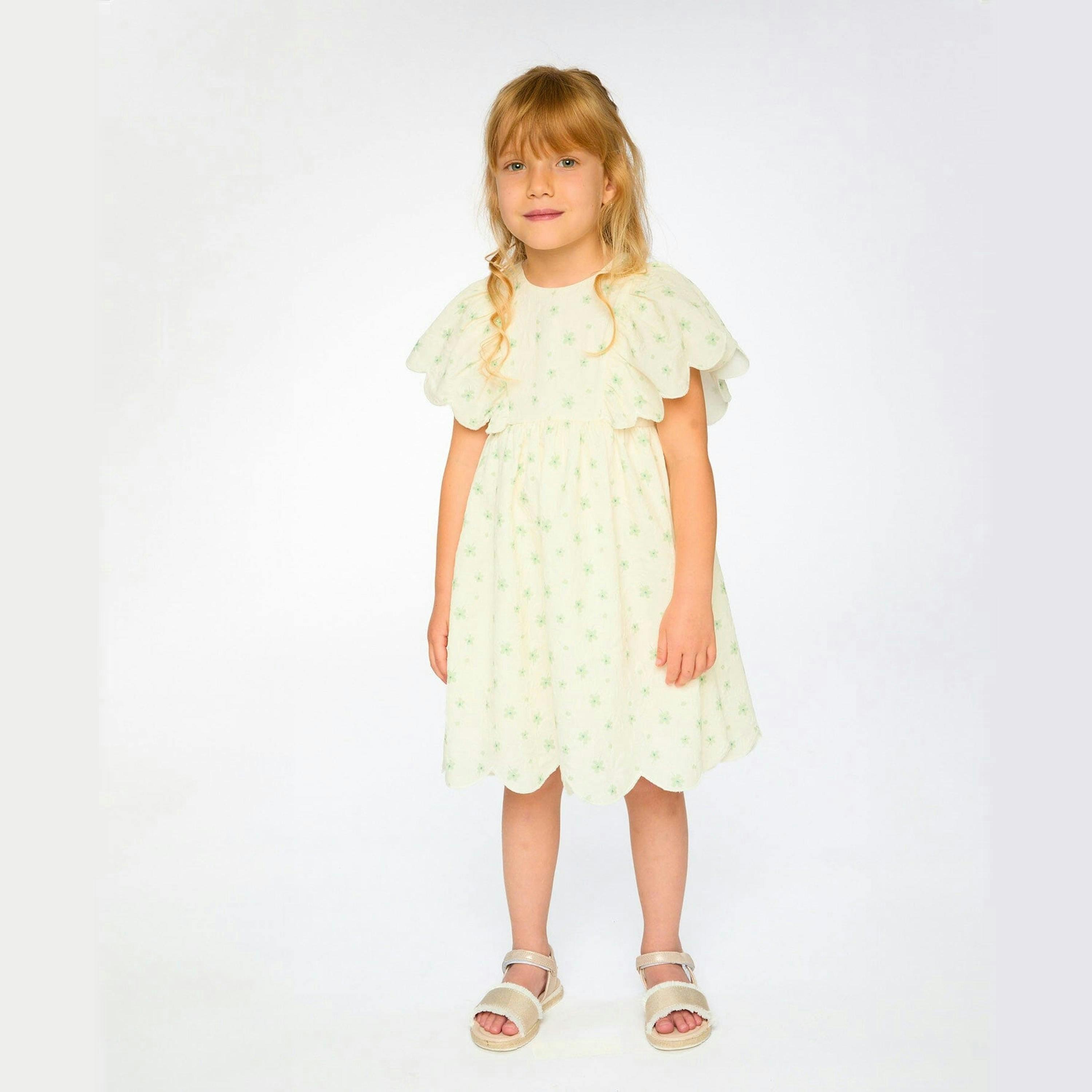 Jacquard Dress White Printed Flowers , view 2 of 4
