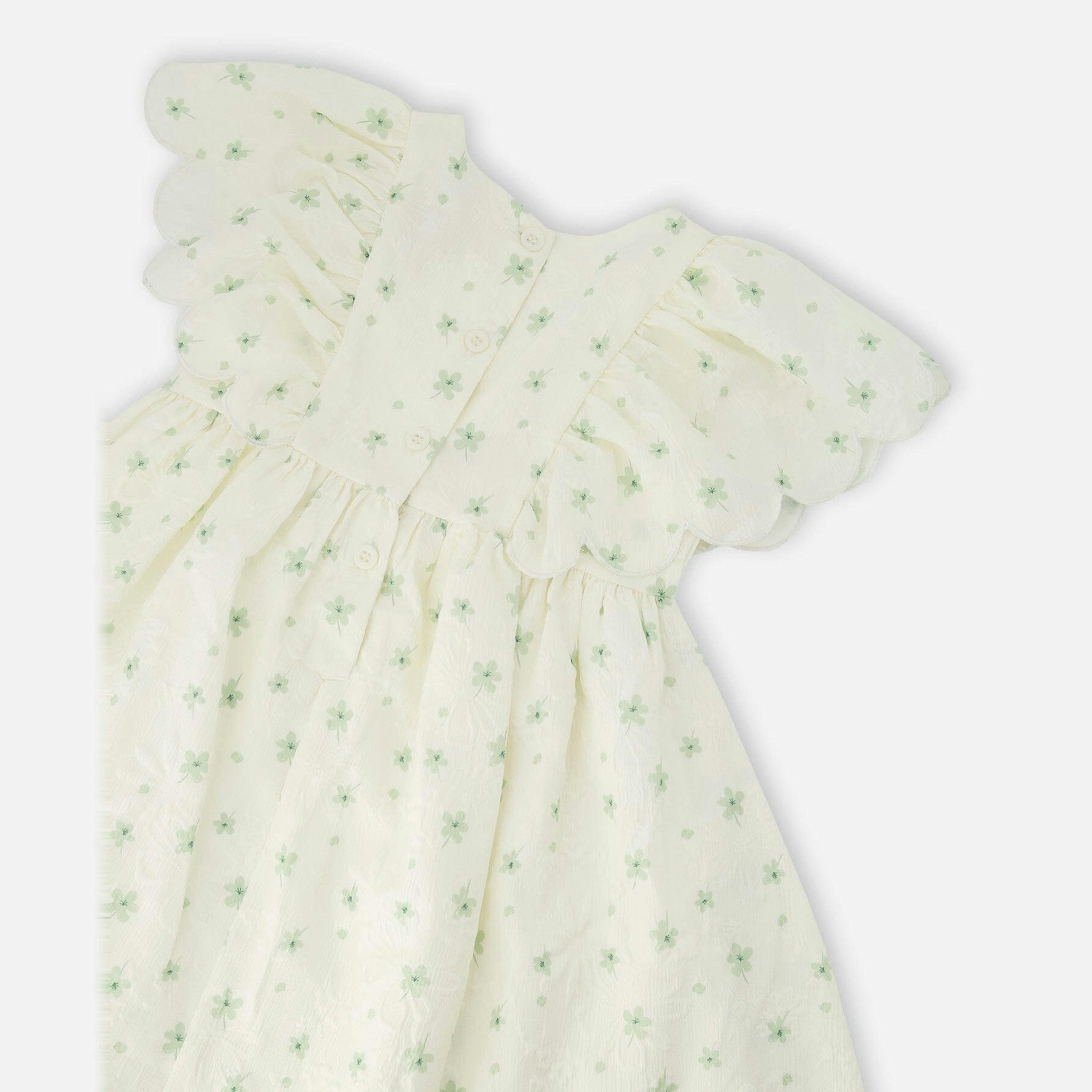 Jacquard Dress White Printed Flowers , view 4 of 4