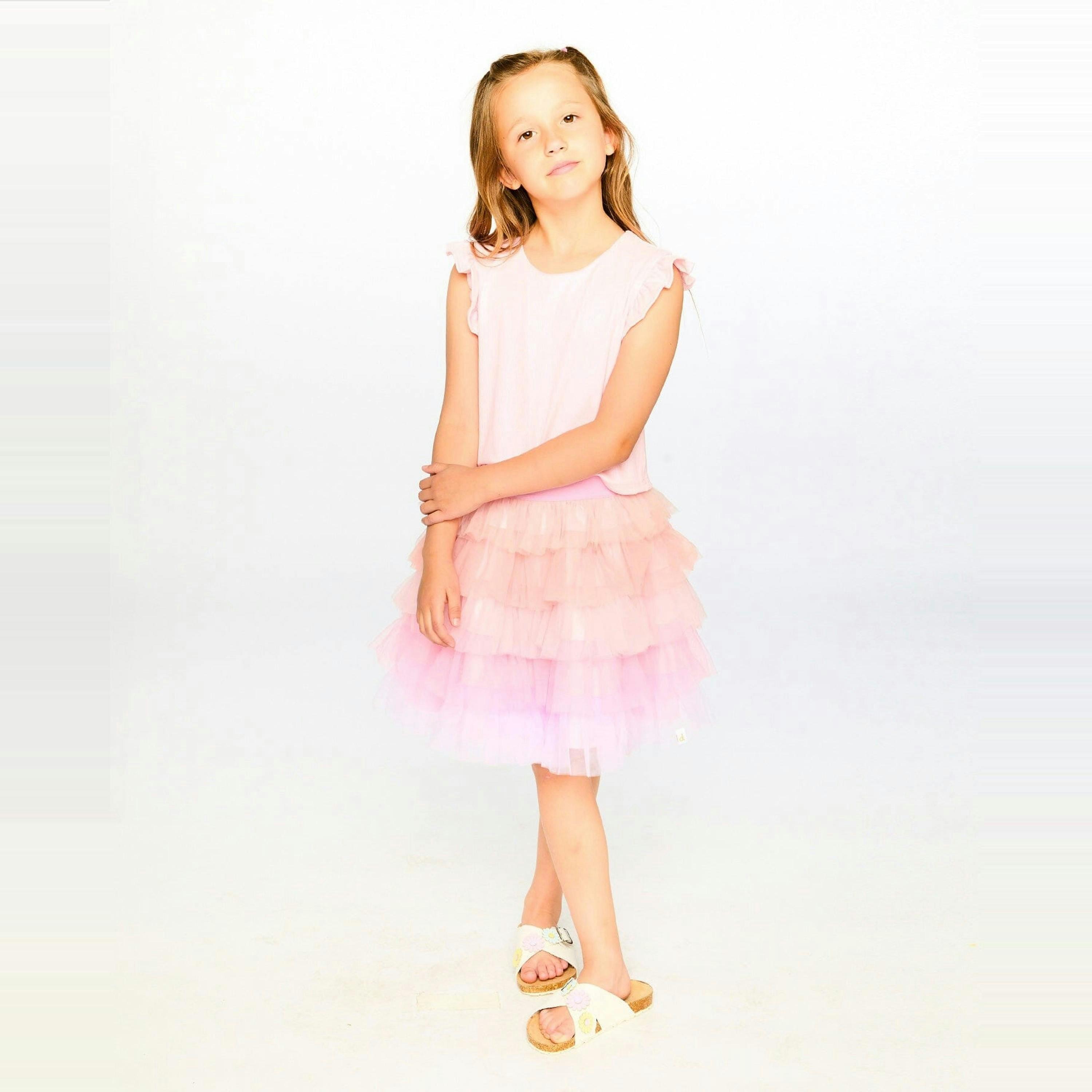 Bi-Material Dress Pale Pink , view 2 of 3