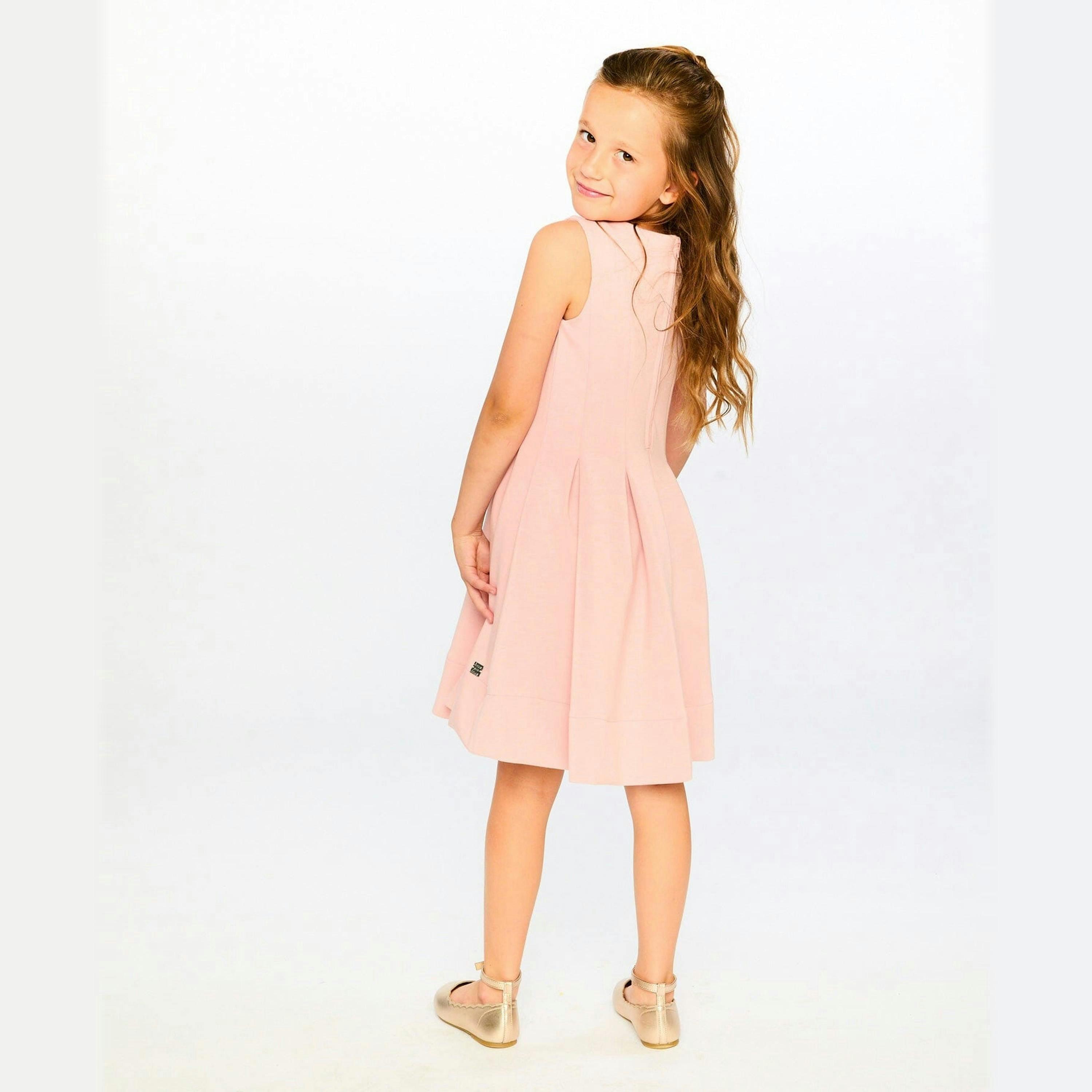 Sleeveless Neoprene Dress Pale Pink , view 2 of 4