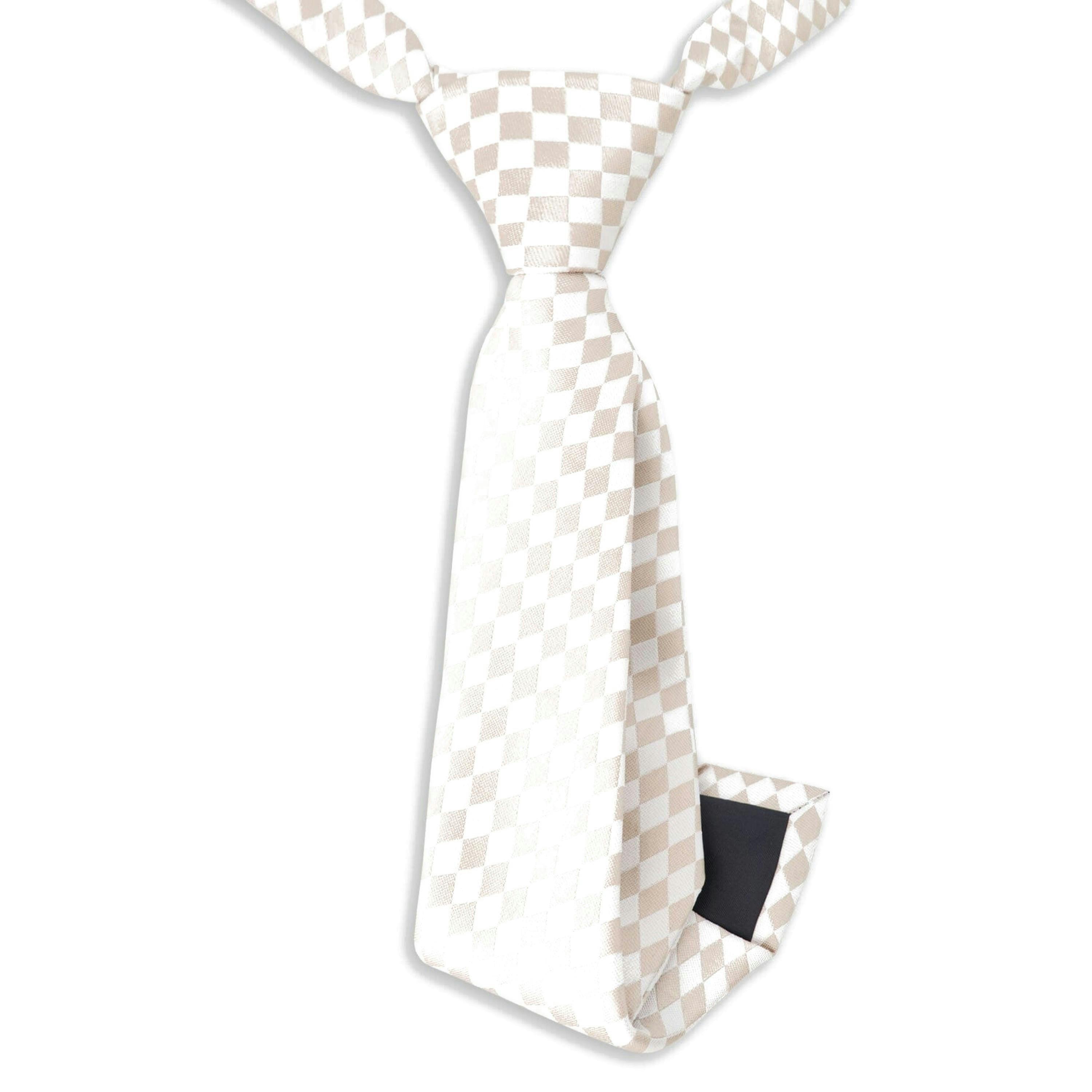 Neck Tie White and Sand Check , view 3 of 3