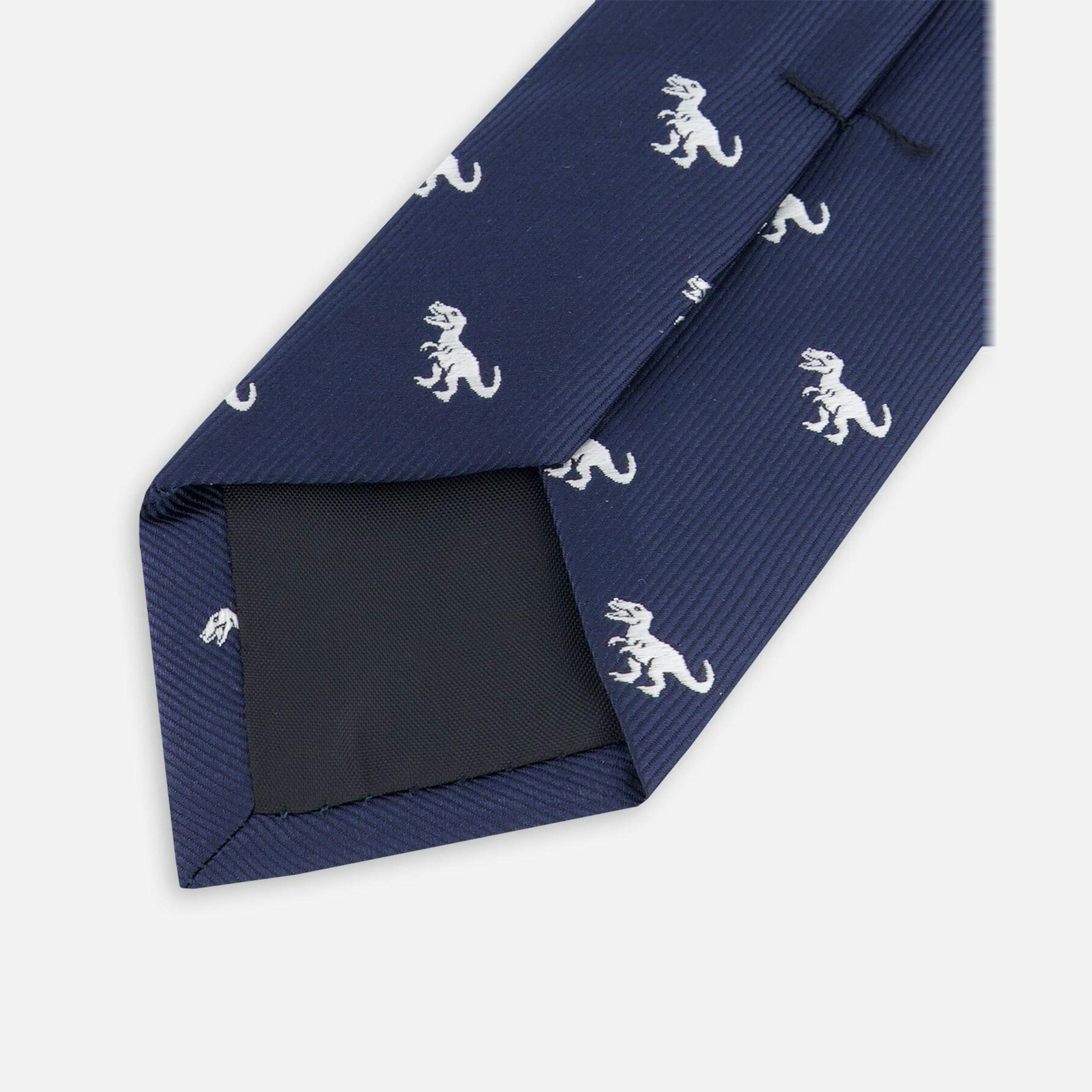 Neck Tie Blue Dino Print , view 2 of 3