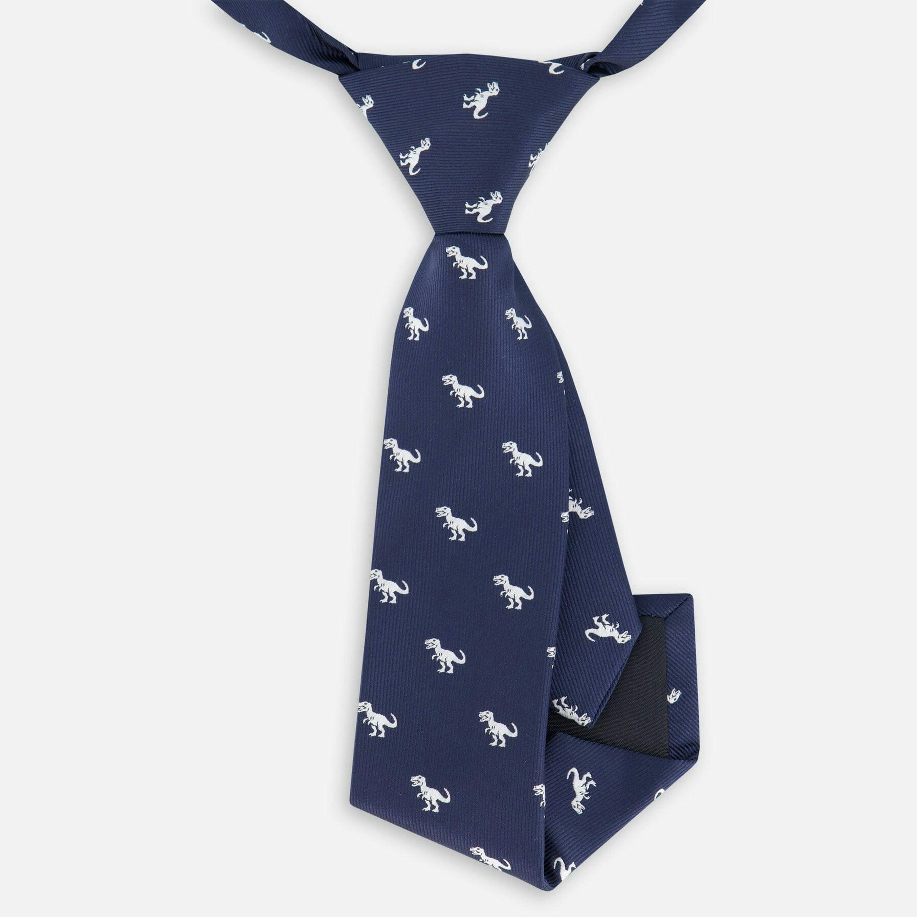 Neck Tie Blue Dino Print , view 3 of 3