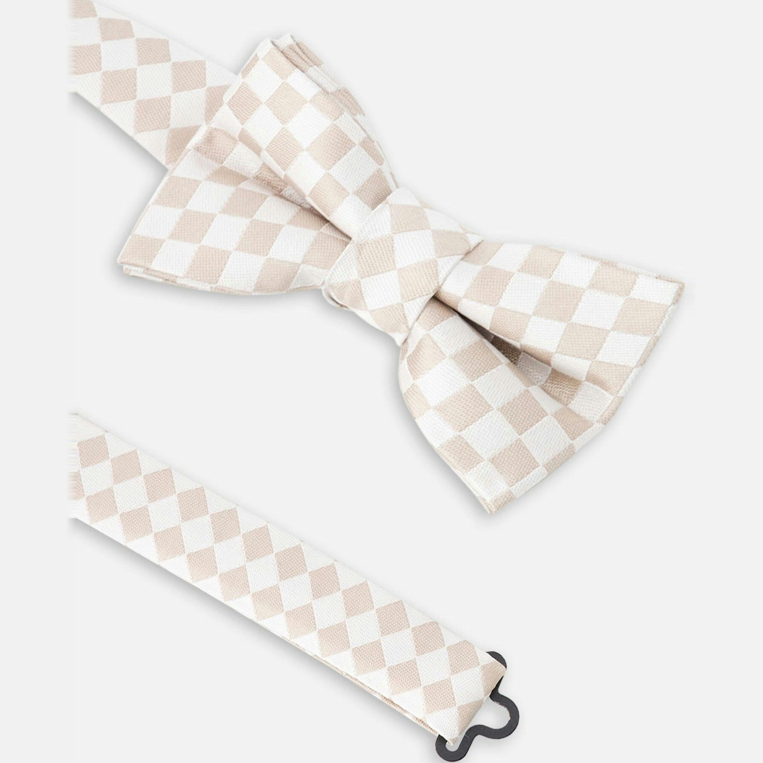 Bow Tie White and Sand Check , view 2 of 3