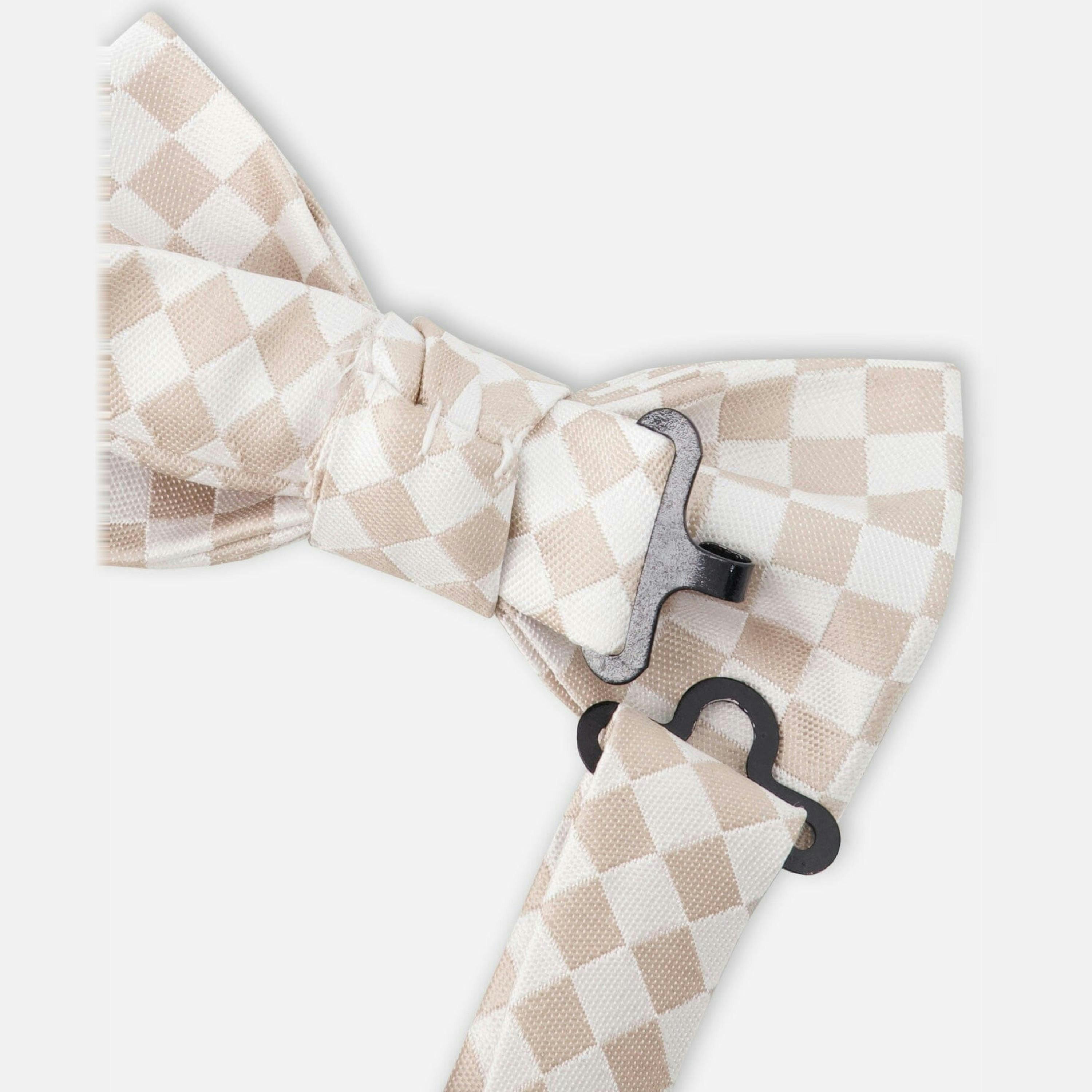 Bow Tie White and Sand Check , view 3 of 3