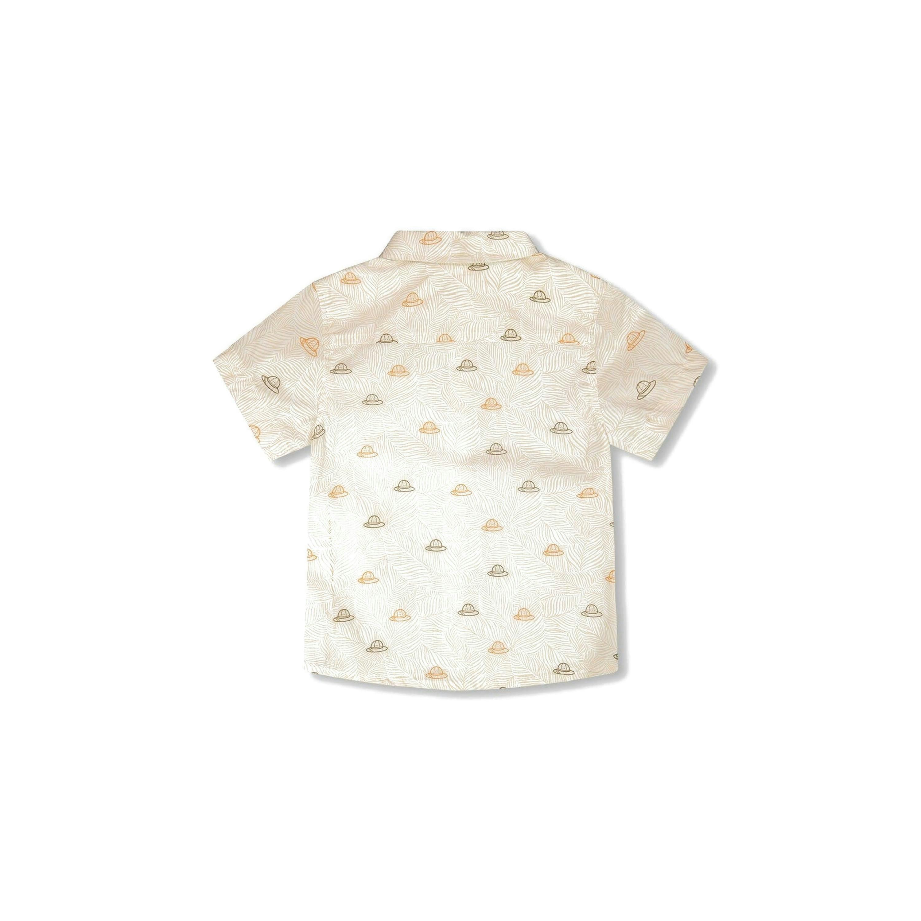 Poplin Shirt Beige Safari Print , view 4 of 5