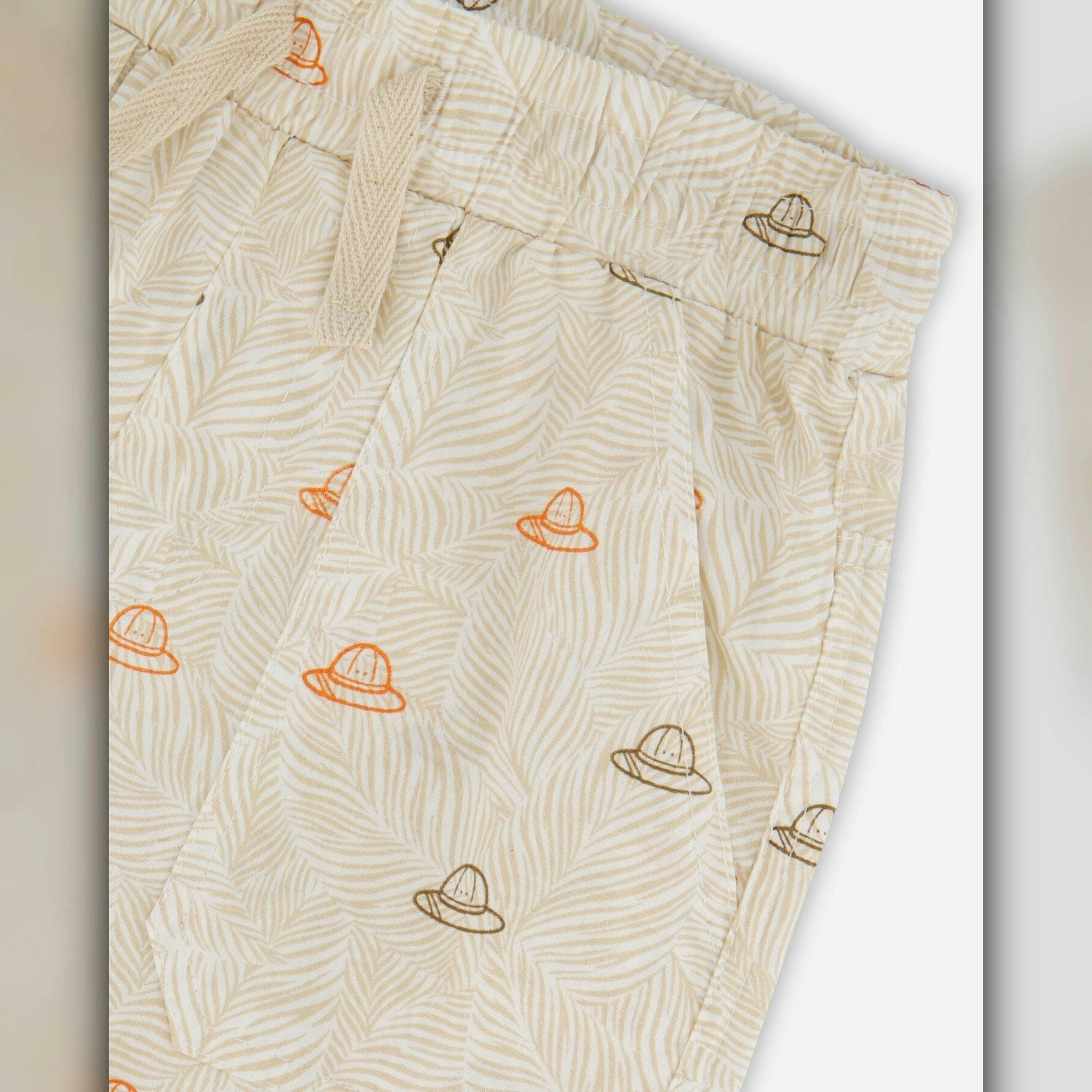Poplin Shorts Beige Safari Print , view 4 of 4
