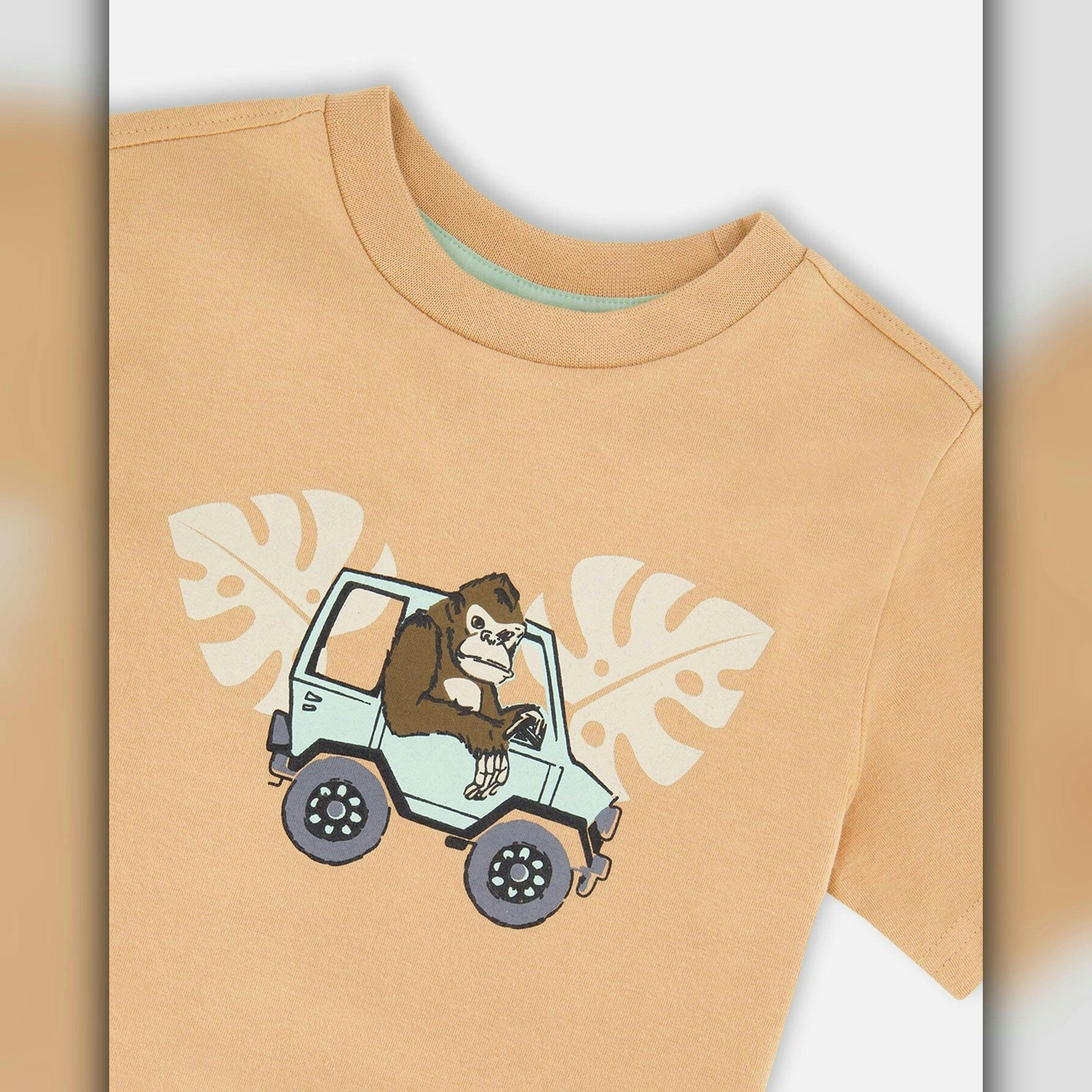 Organic Cotton Short Sleeve T-Shirt Beige , view 4 of 4