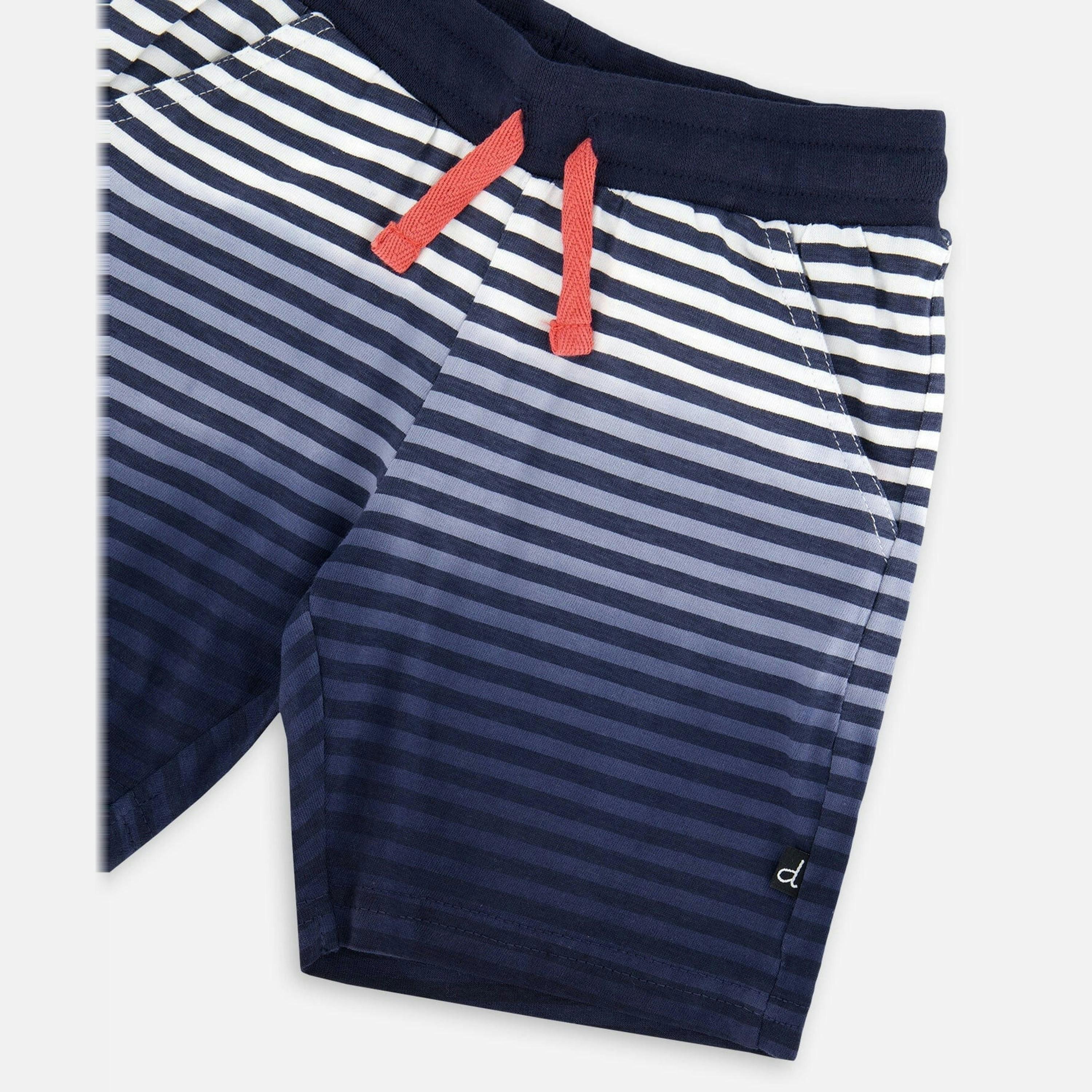Organic Cotton Shorts Blue Gradient Stripes , view 5 of 5