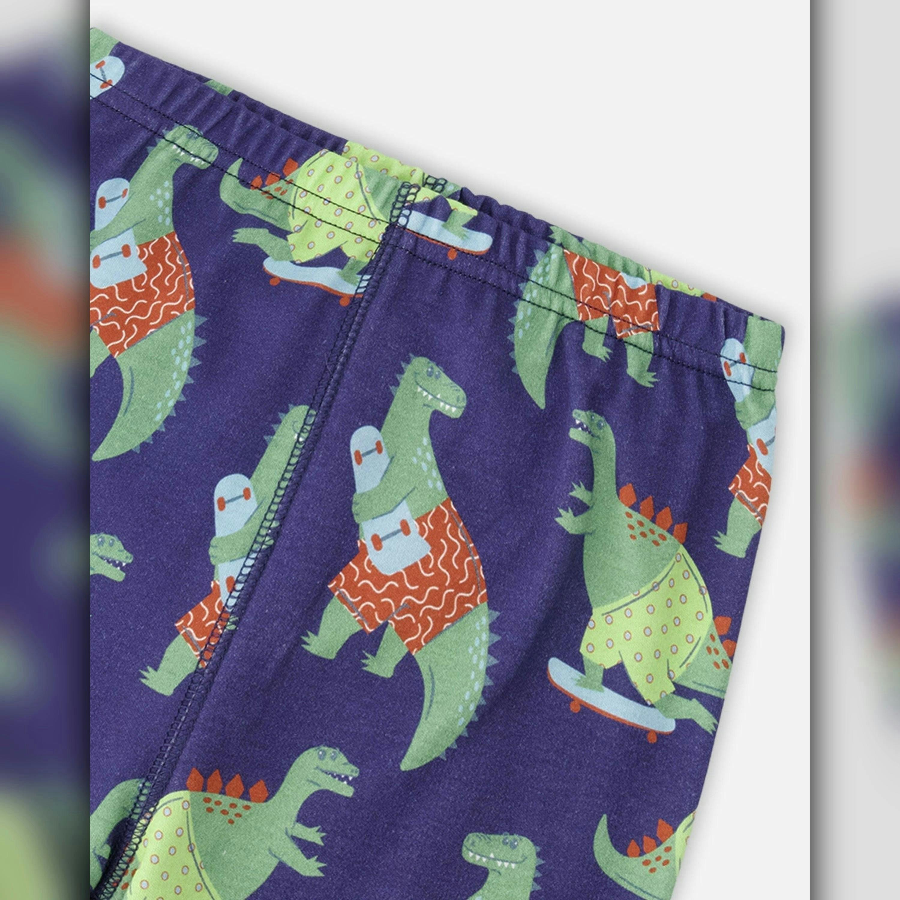 Organic Cotton Two-Piece Pyjama Set Blue Dino Print , view 5 of 5