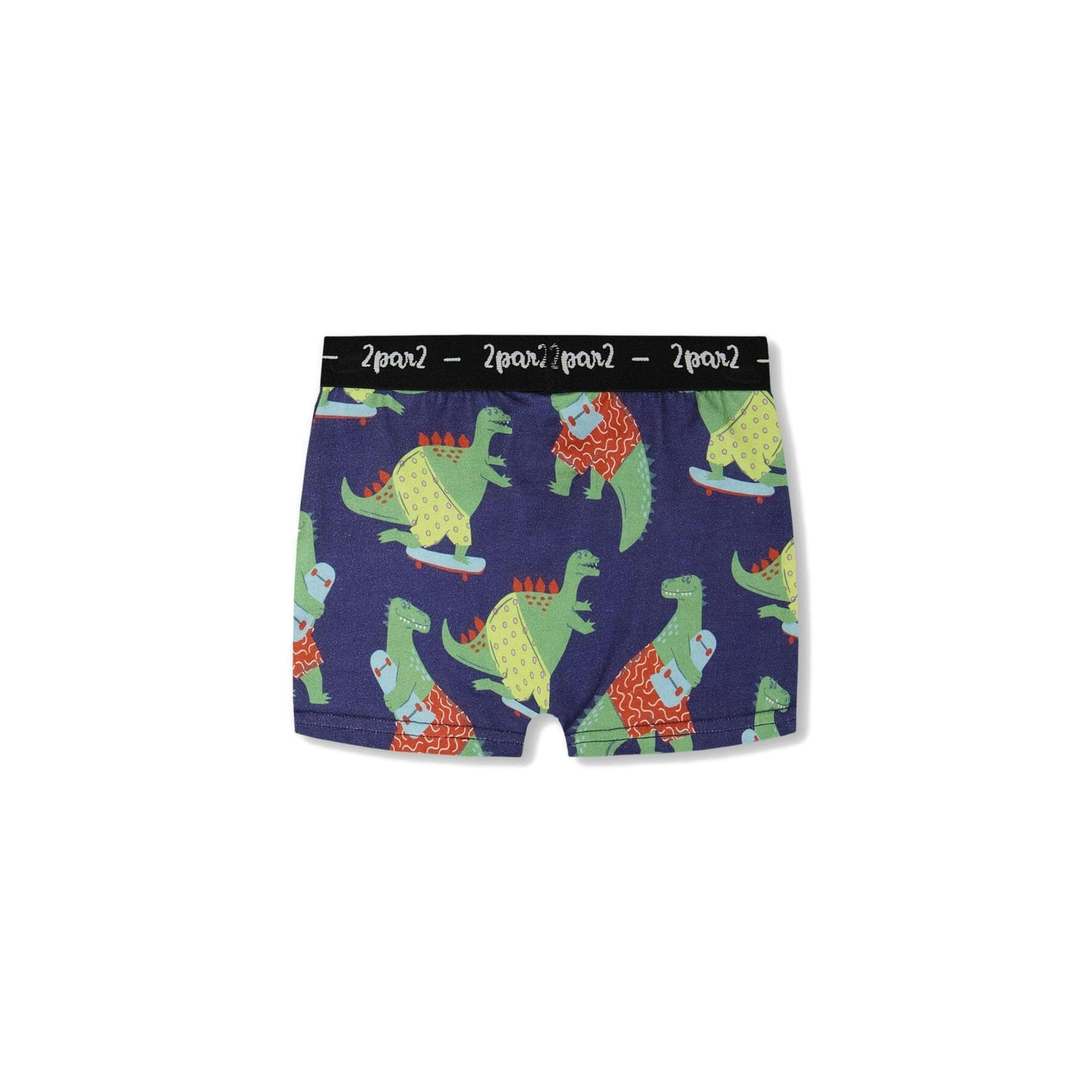 Organic Cotton Boxer Blue Dino Print , view 2 of 3