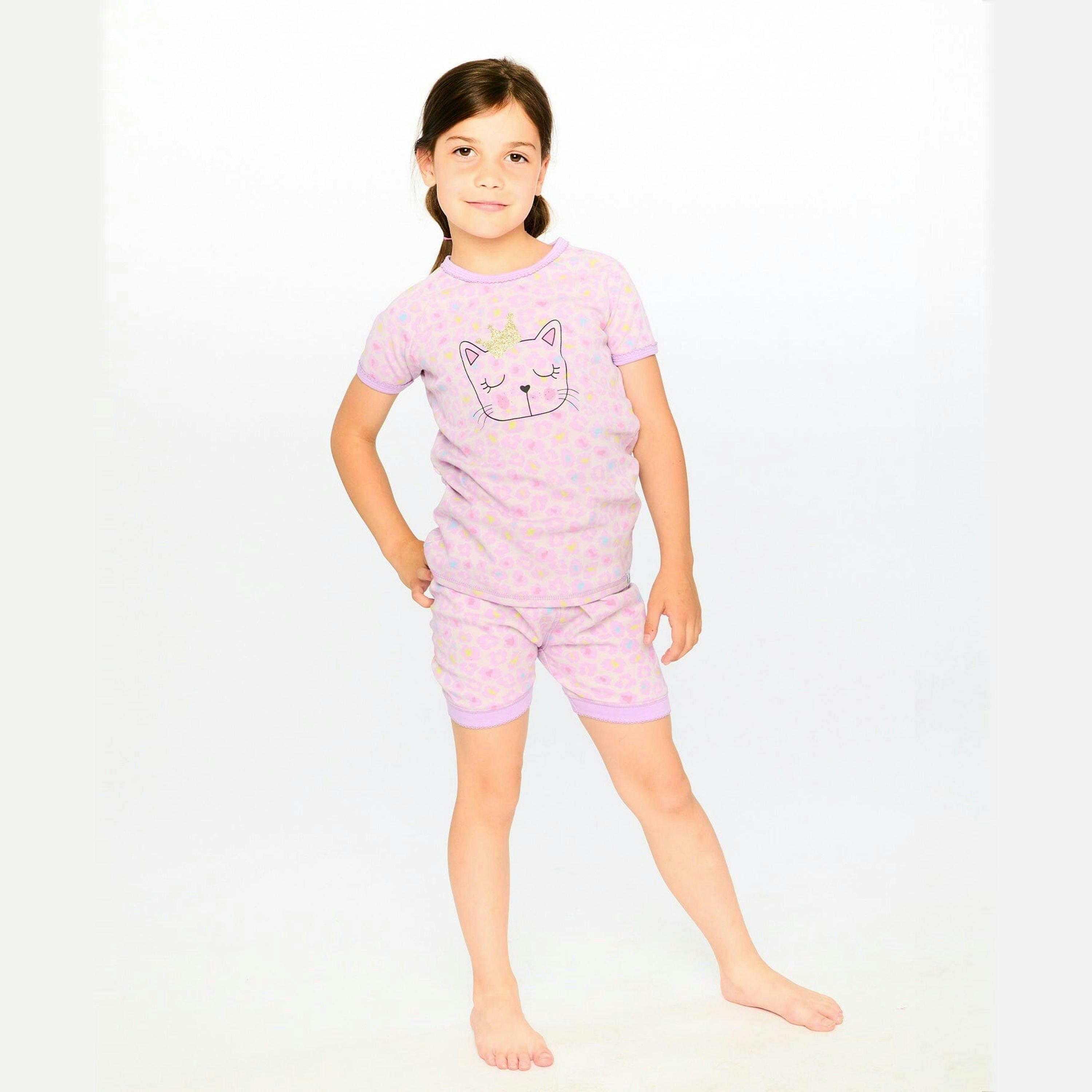 Organic Cotton Two-Piece Pyjama Set Purple Animal Print , view 2 of 5