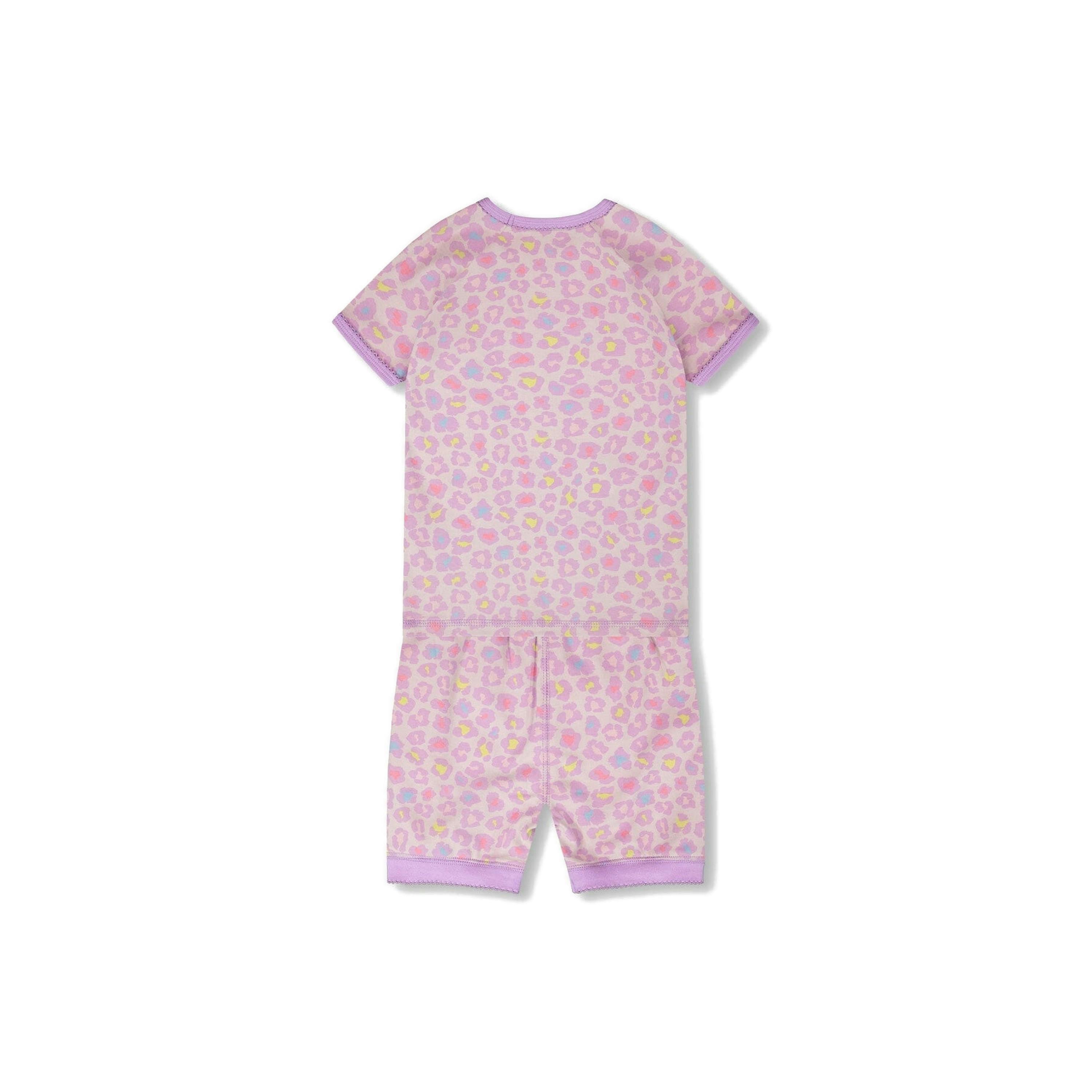 Organic Cotton Two-Piece Pyjama Set Purple Animal Print , view 3 of 5