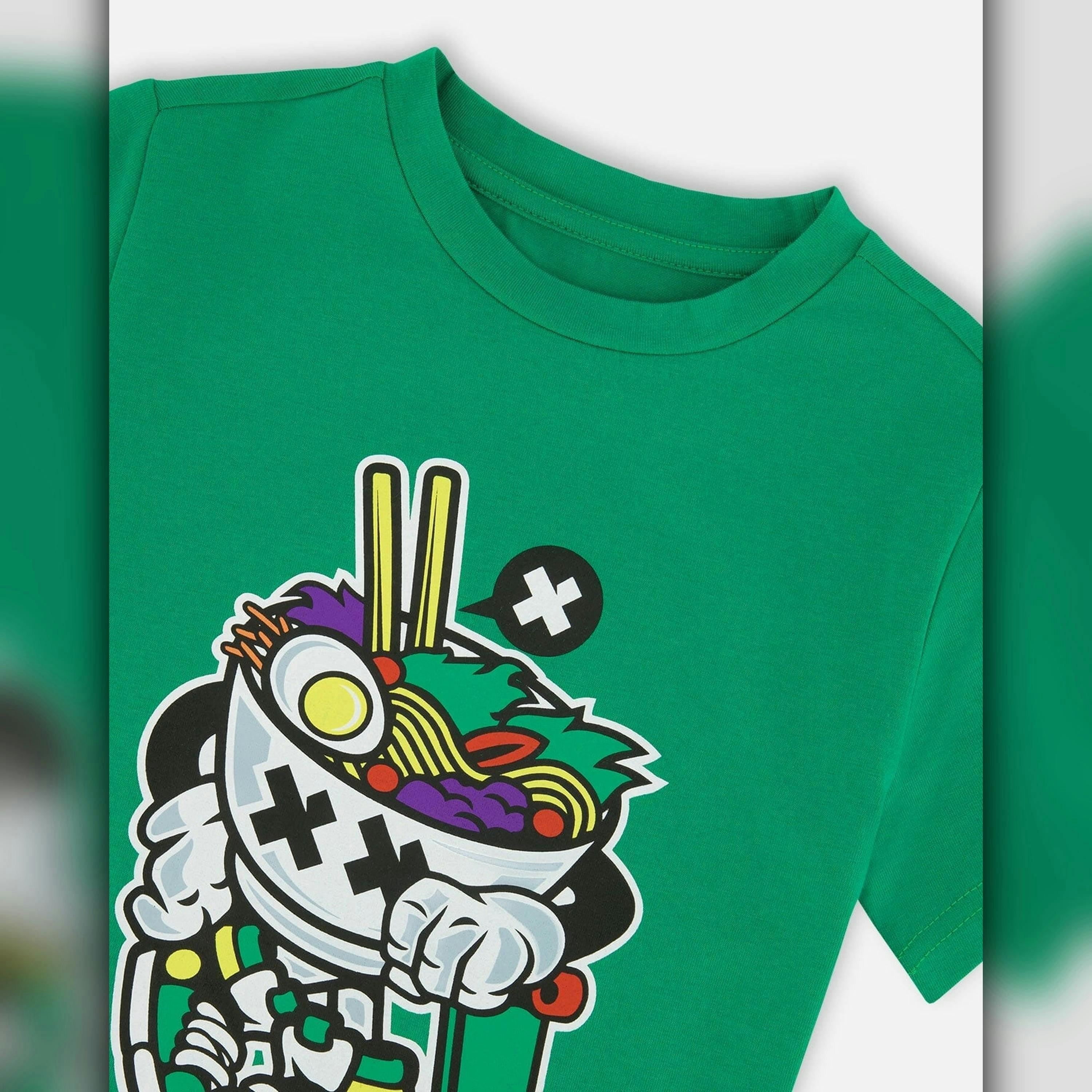 Organic Cotton Jersey T-Shirt With Print Green , view 5 of 5