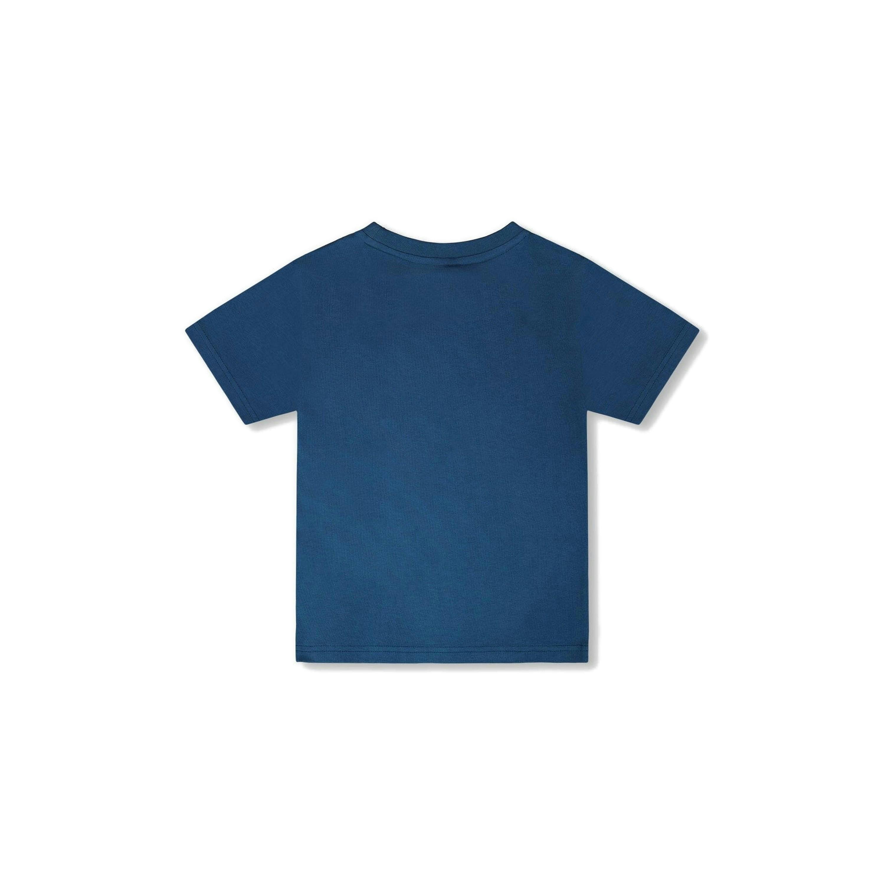 Organic Cotton Jersey T-Shirt With Print Dark Blue , view 3 of 4