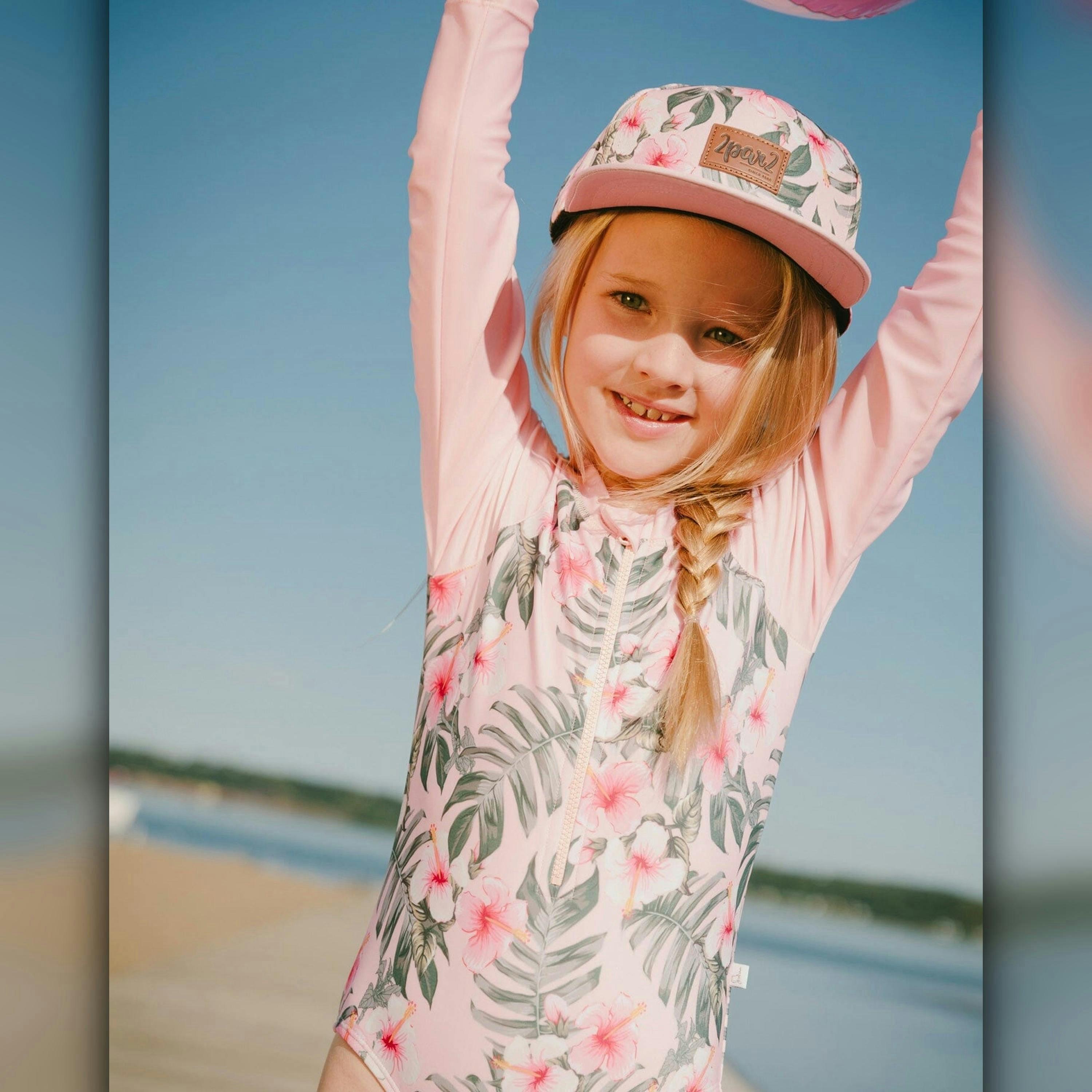 Cap Pink Hibiscus Print , view 2 of 4