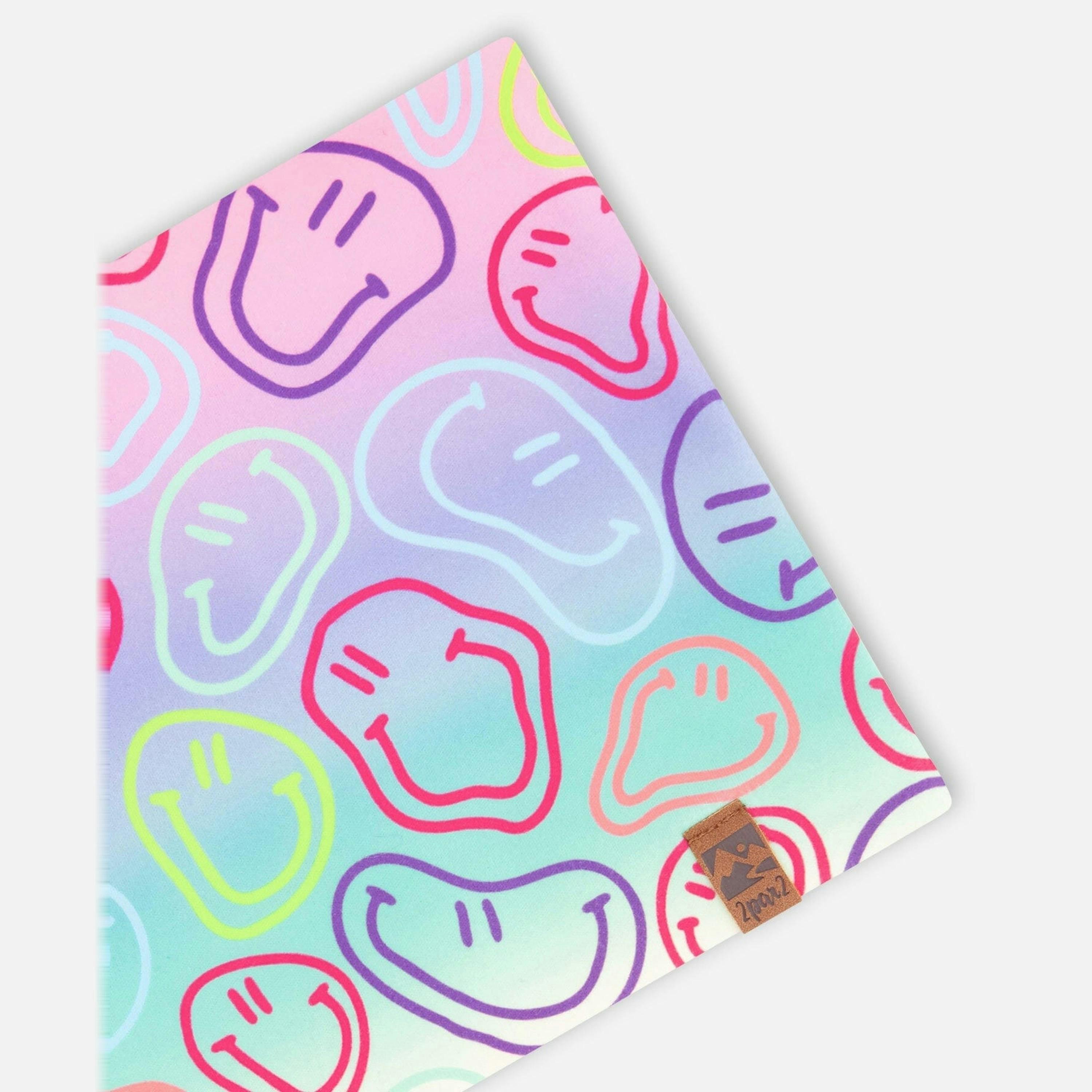 Stretch Jersey Neck Tube Multicolored Printed Smileys , view 2 of 2