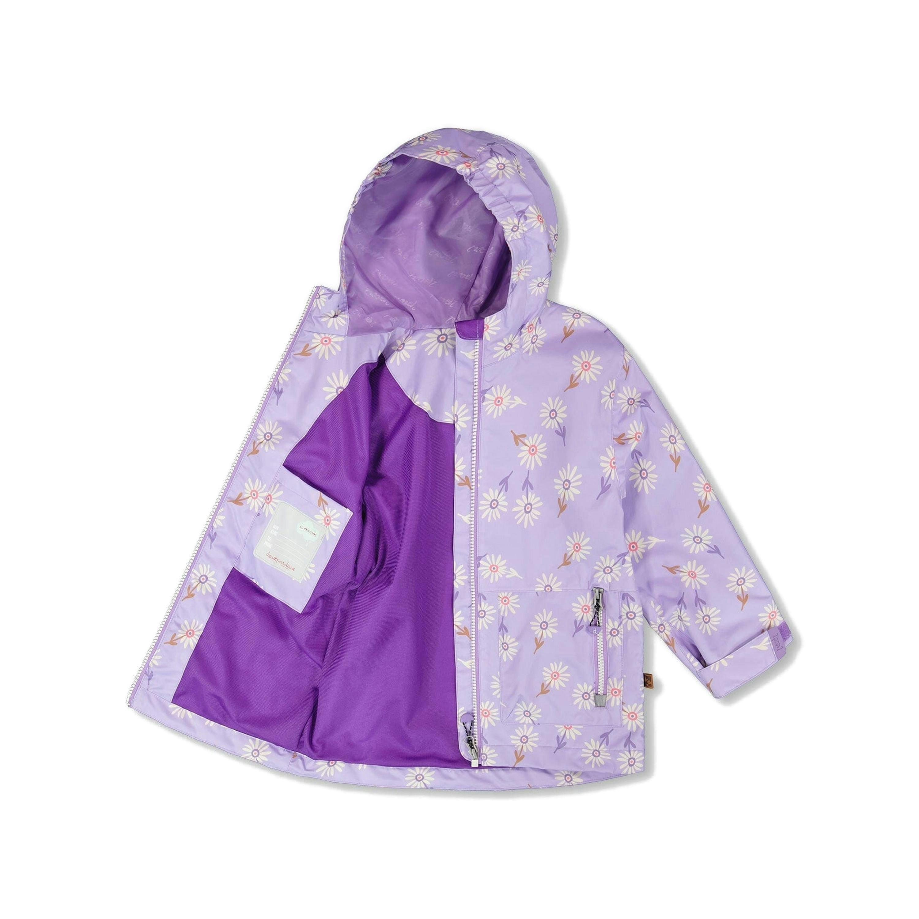 Mid-Season Jacket Purple Daisy Print , view 2 of 3