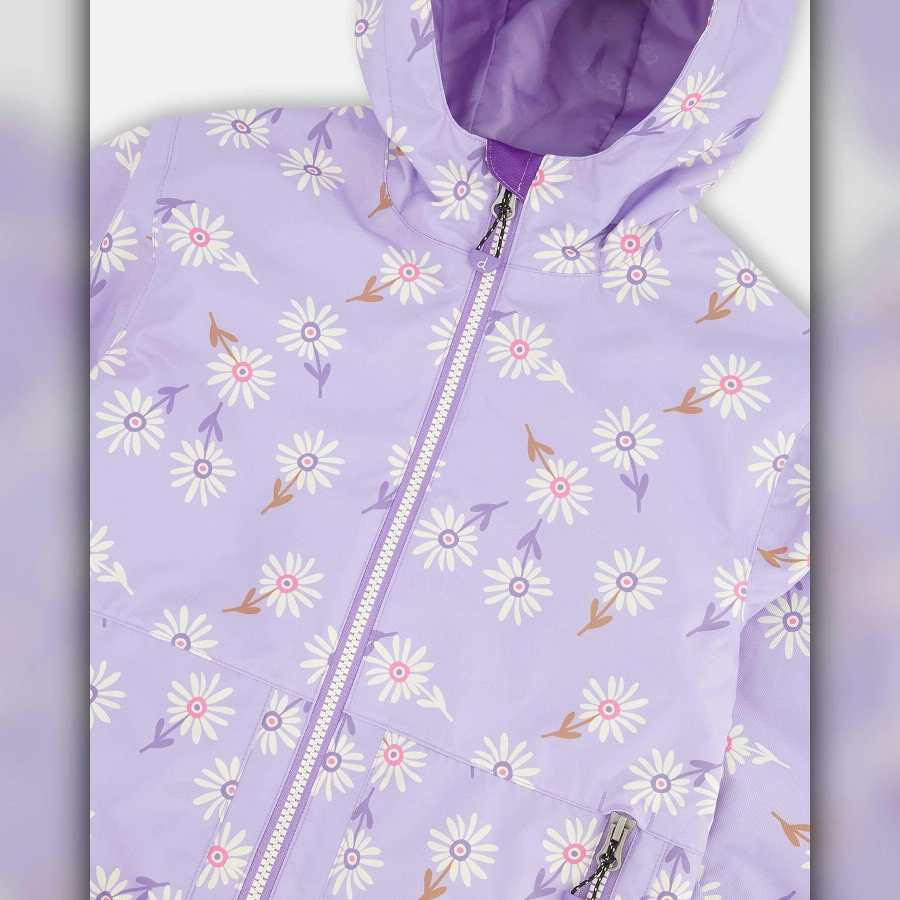 Mid-Season Jacket Purple Daisy Print , view 3 of 3