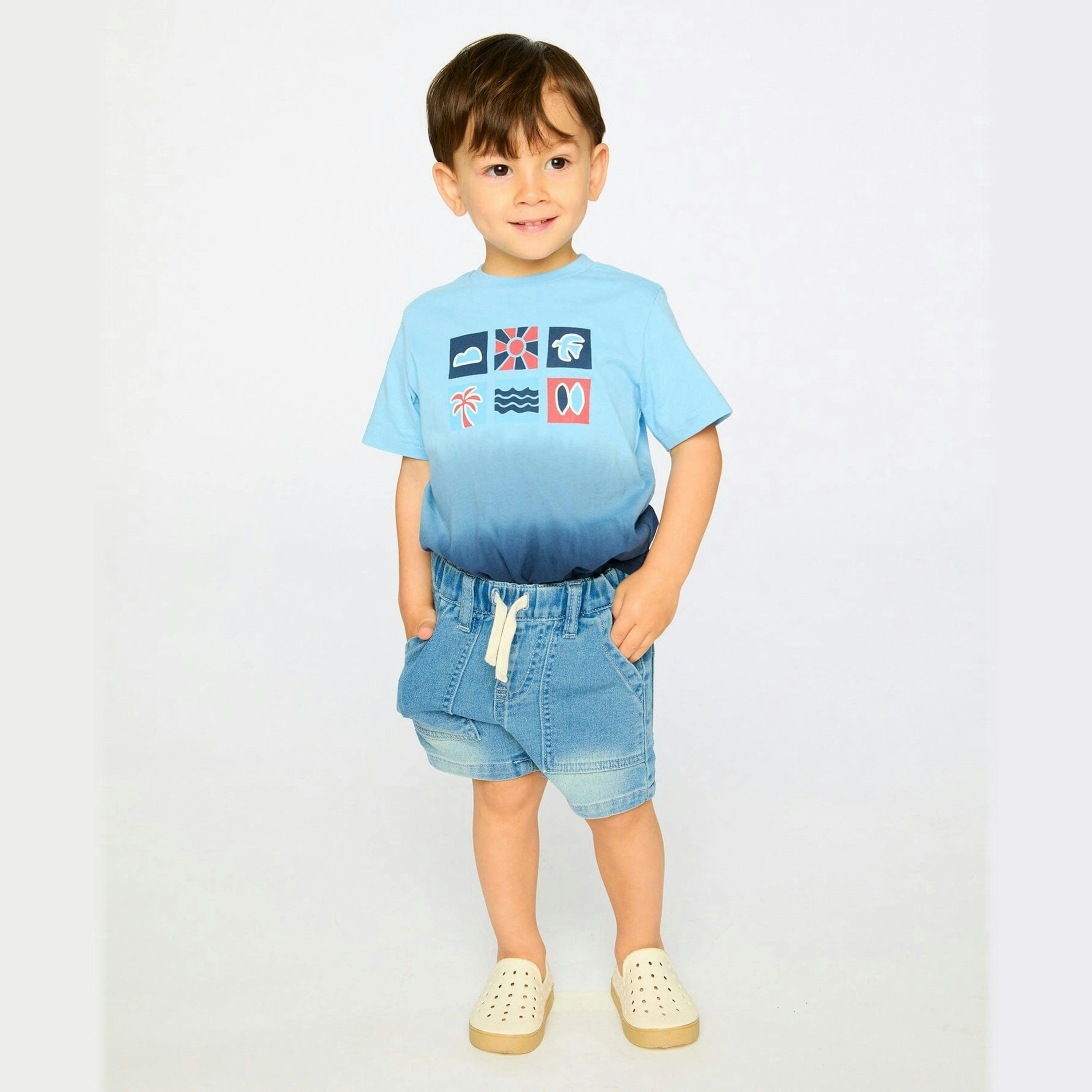 Organic Cotton Short Sleeve T-Shirt Blue Gradient , view 2 of 4