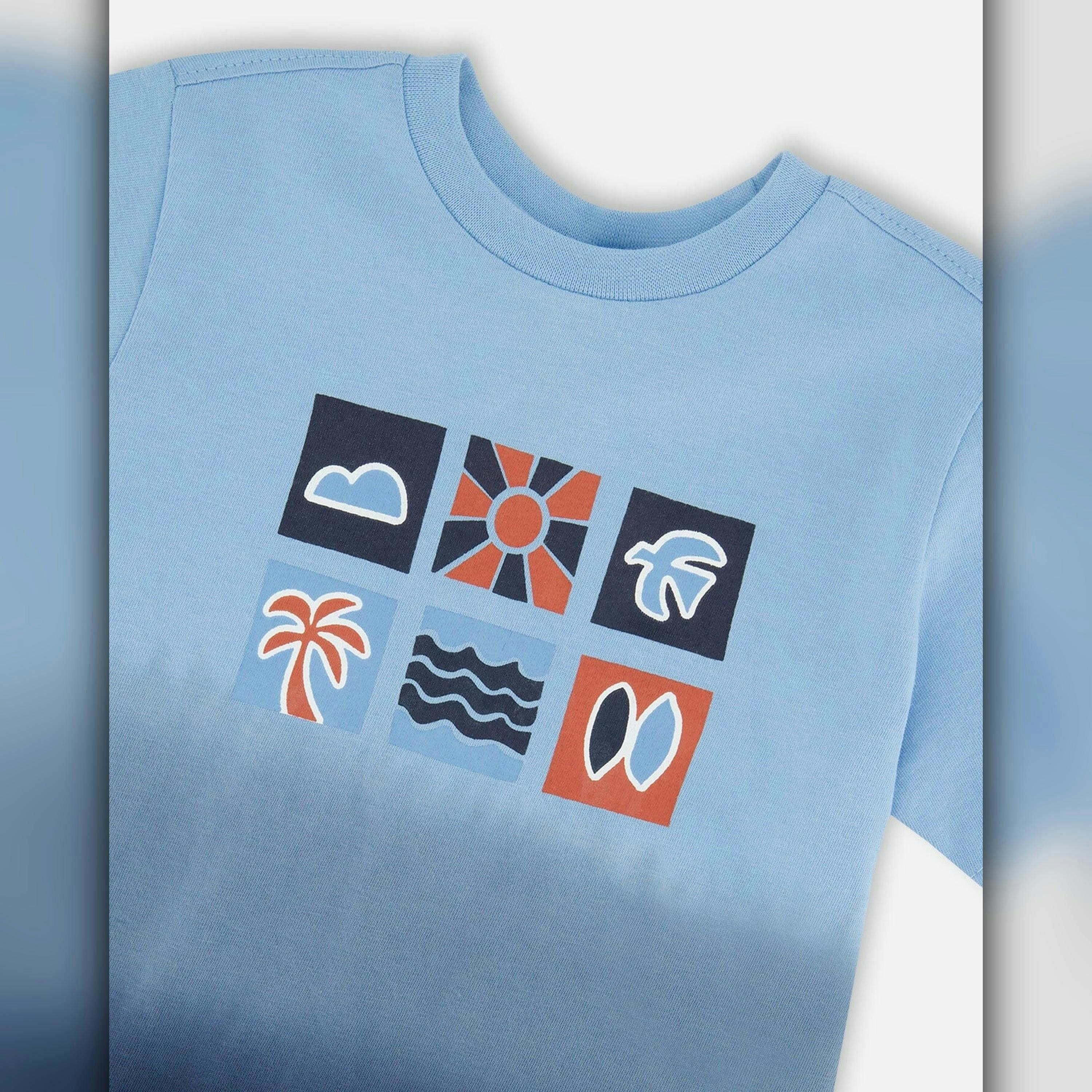 Organic Cotton Short Sleeve T-Shirt Blue Gradient , view 4 of 4