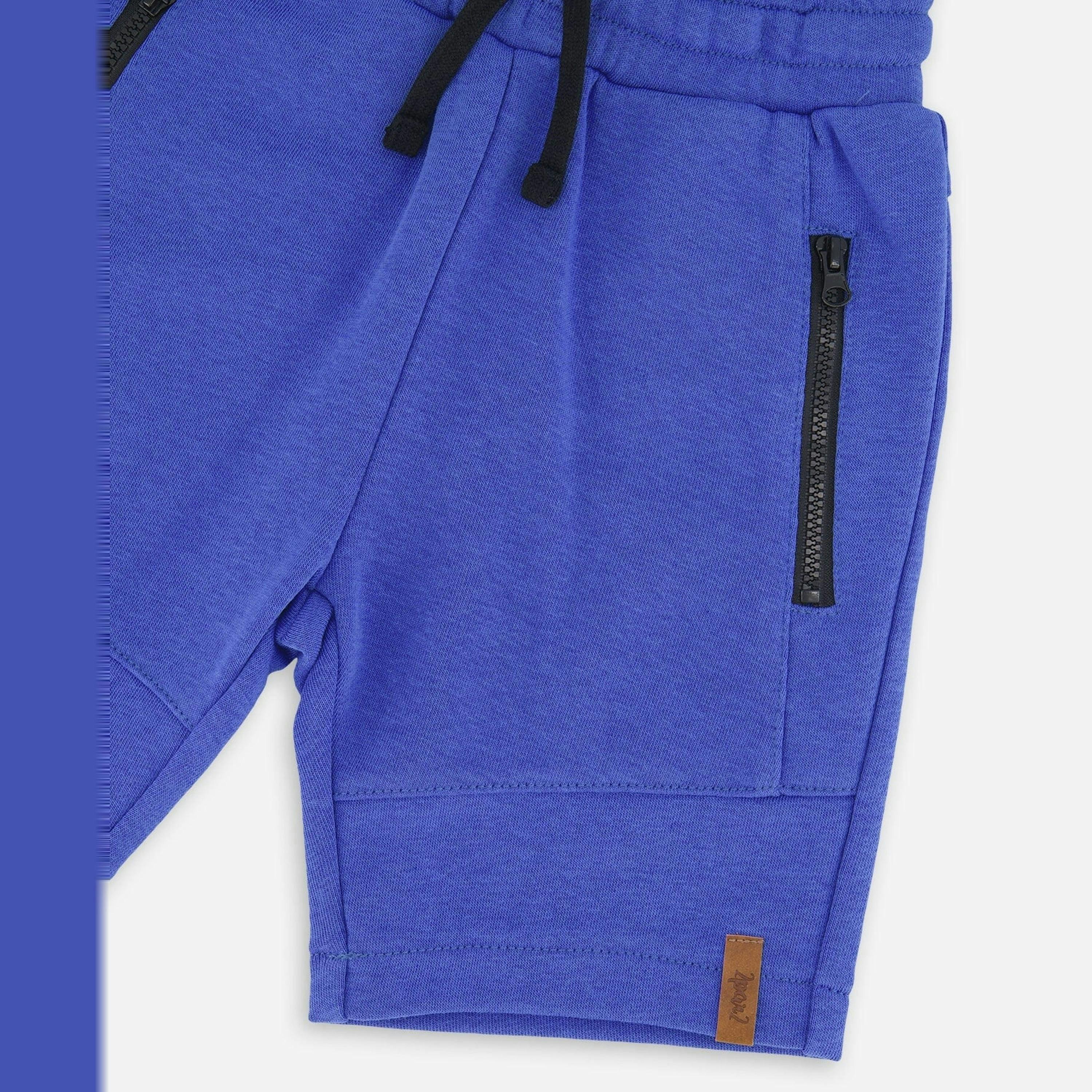 French Terry Shorts With Cross Seams Royal Blue , view 5 of 5