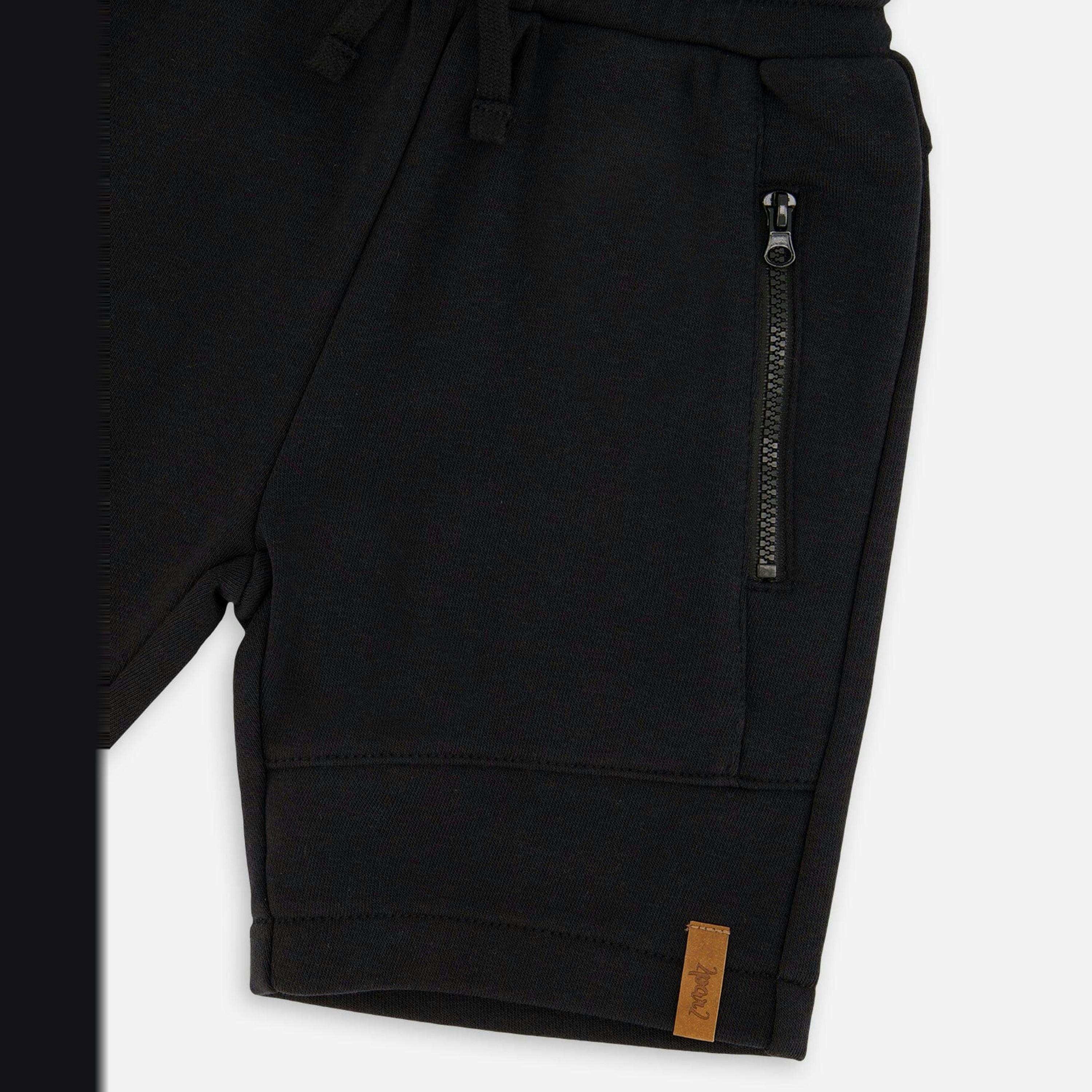 French Terry Shorts With Cross Seams Black , view 5 of 5