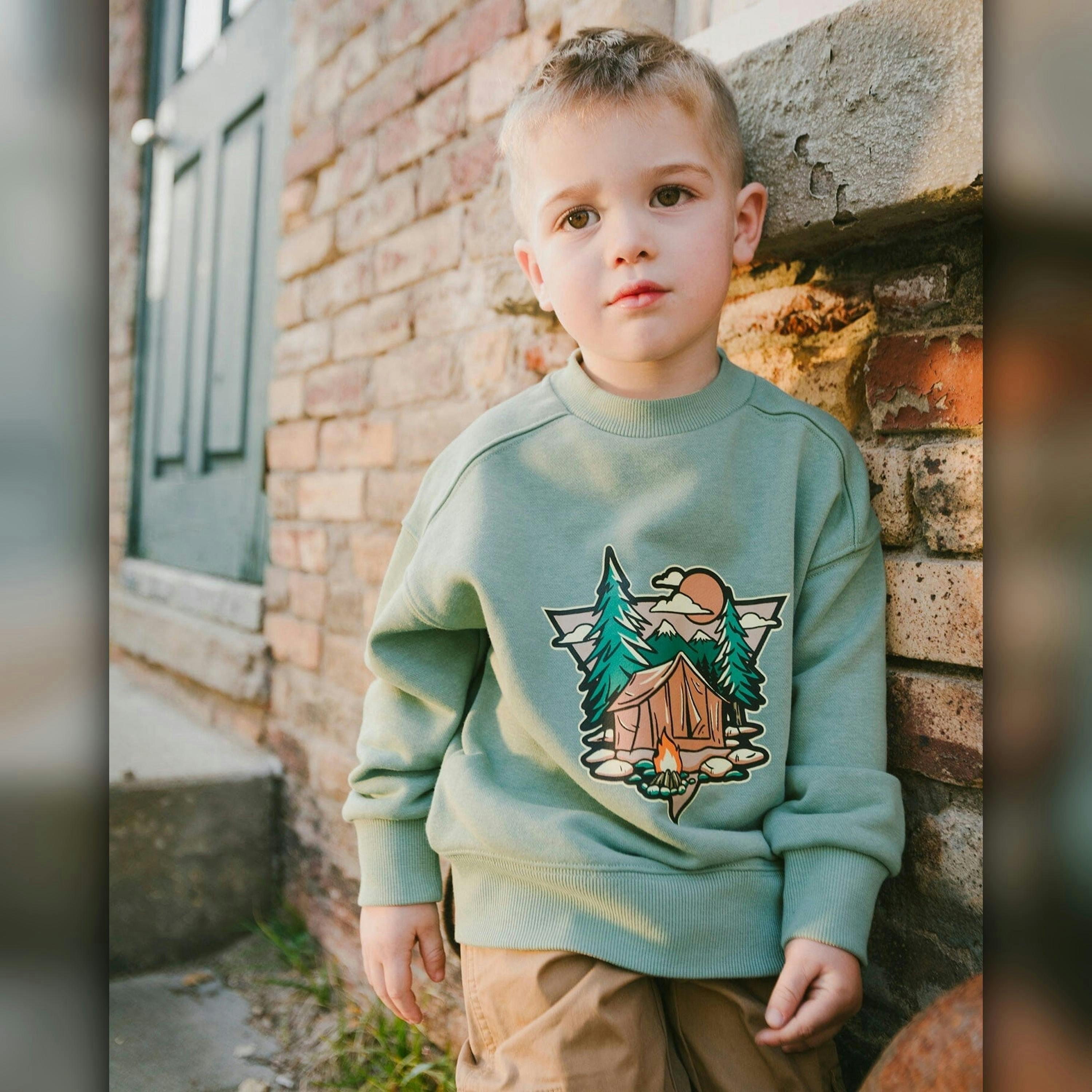 French Terry Sweatshirt Pale Green , view 2 of 4