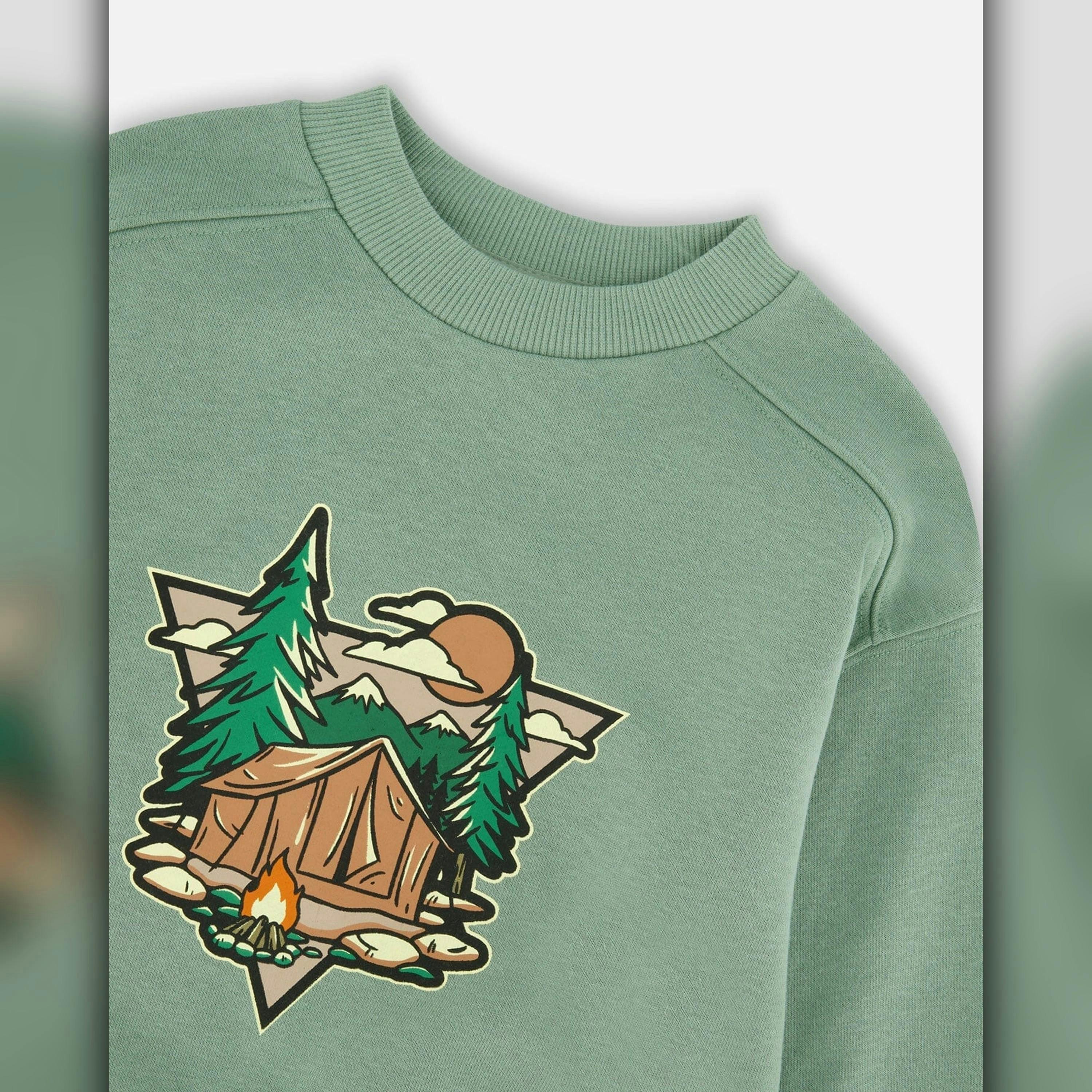 French Terry Sweatshirt Pale Green , view 4 of 4