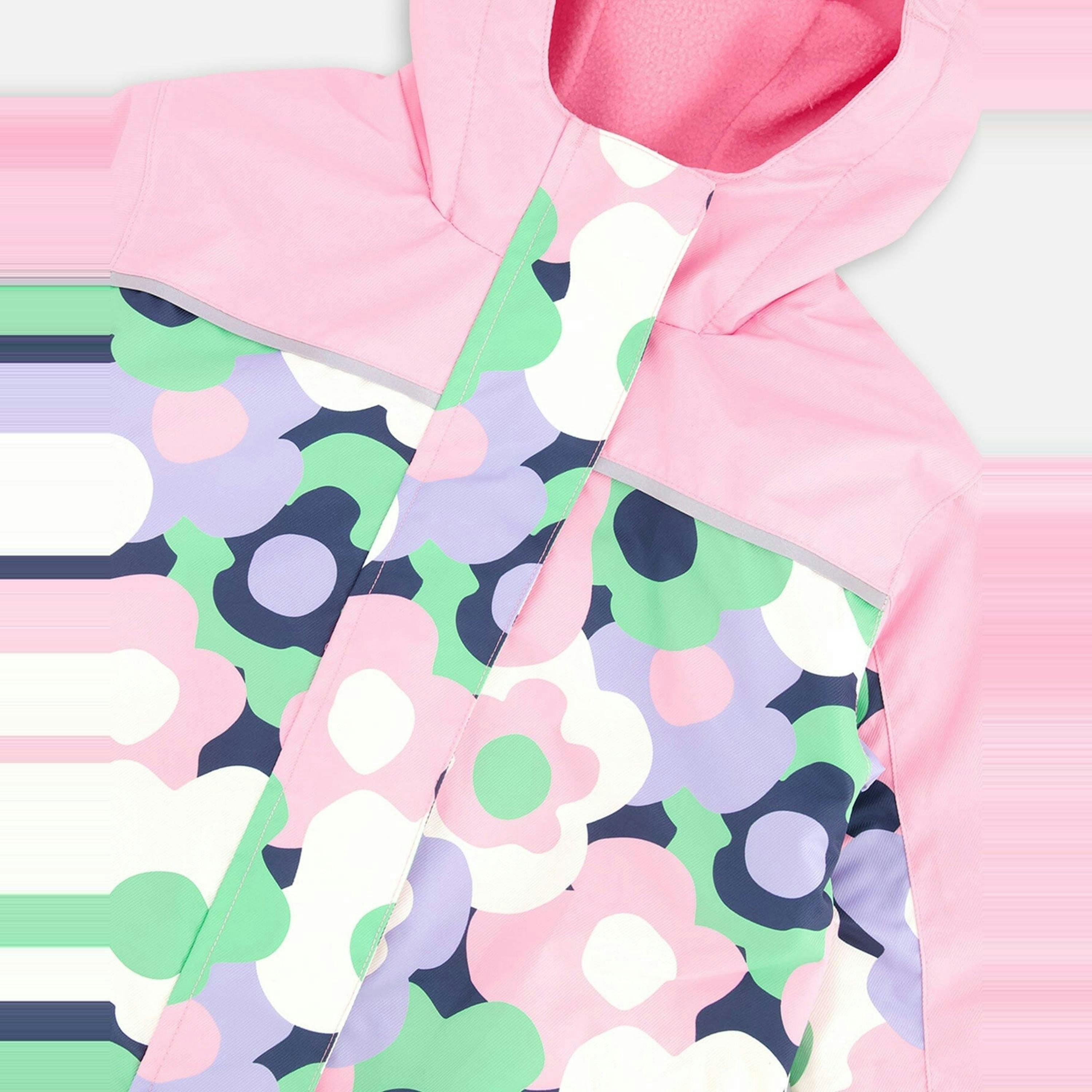 Kids Mid-Season One-Piece Outerwear Black Printed Flowers , view 4 of 4