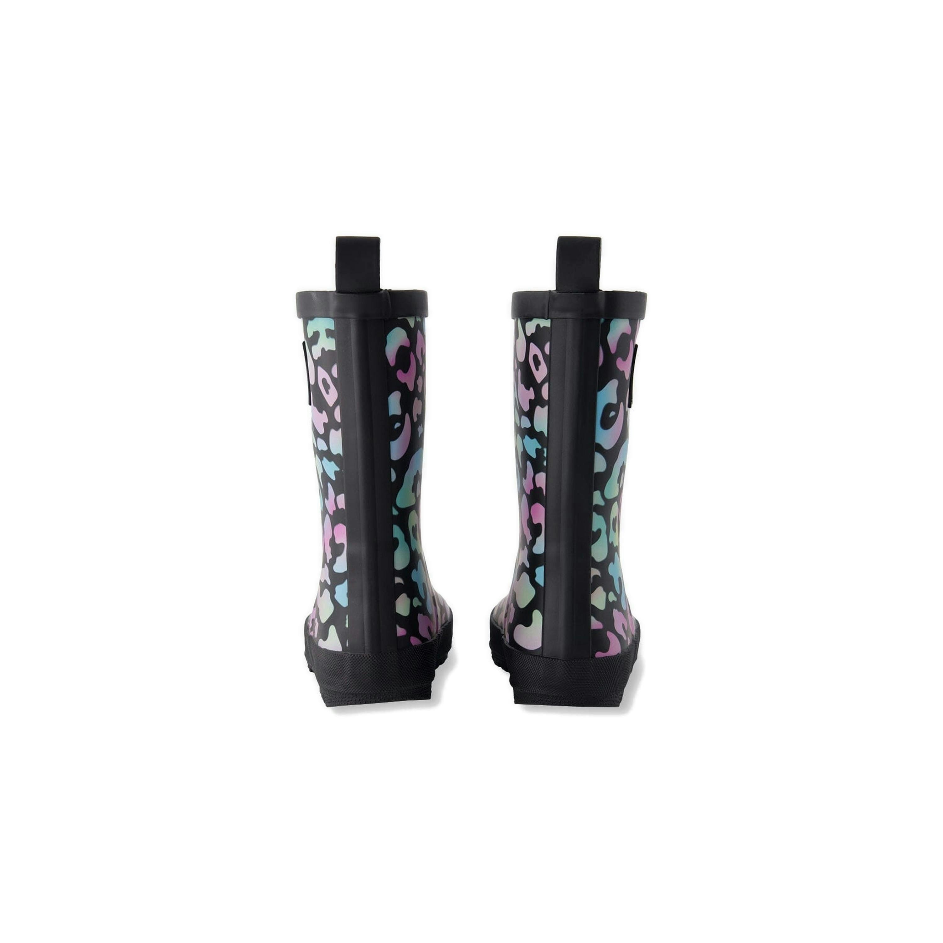 Rain Boots In Natural Rubber Black Animal Print , view 4 of 4