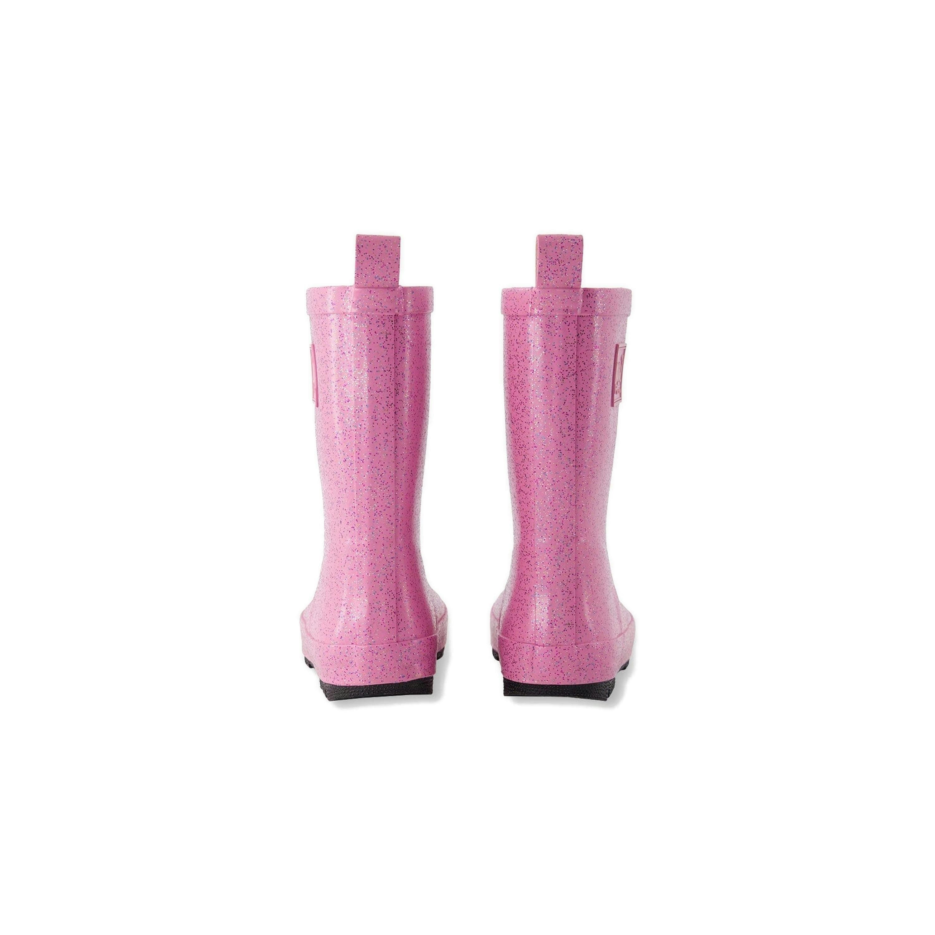 Rain Boots in Natural Rubber Pink Glitter , view 4 of 4