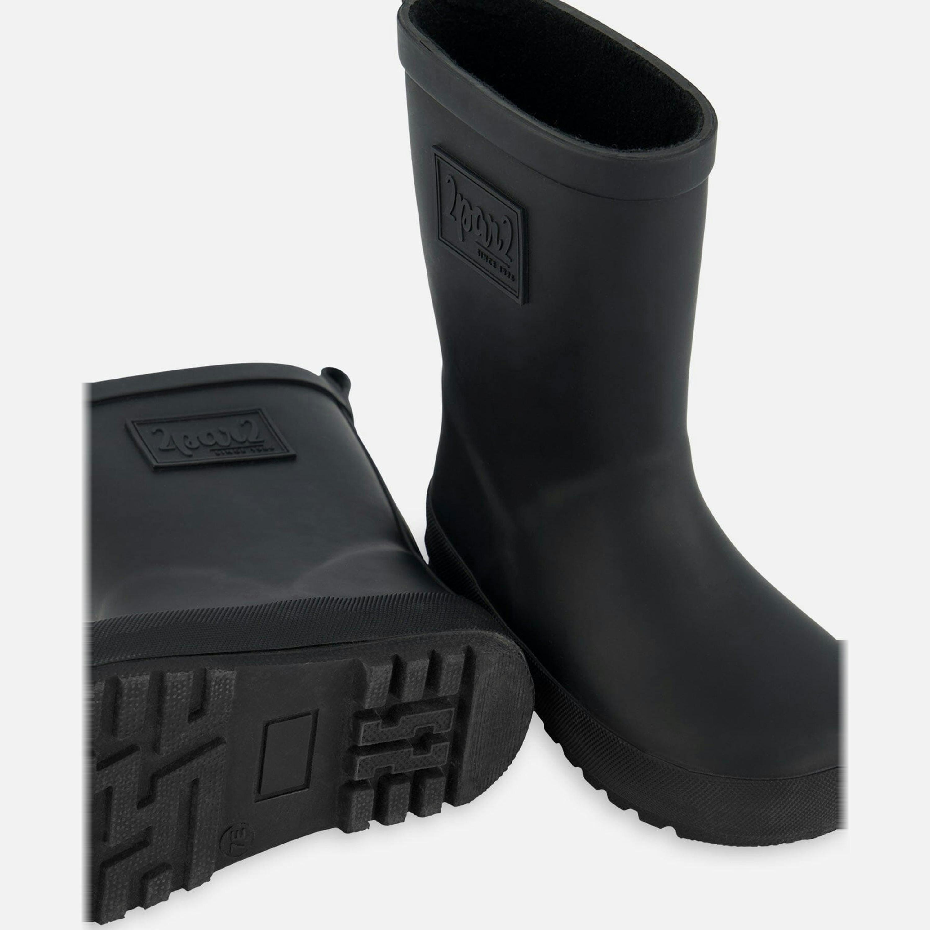 Rain Boots In Natural Rubber Black , view 3 of 4