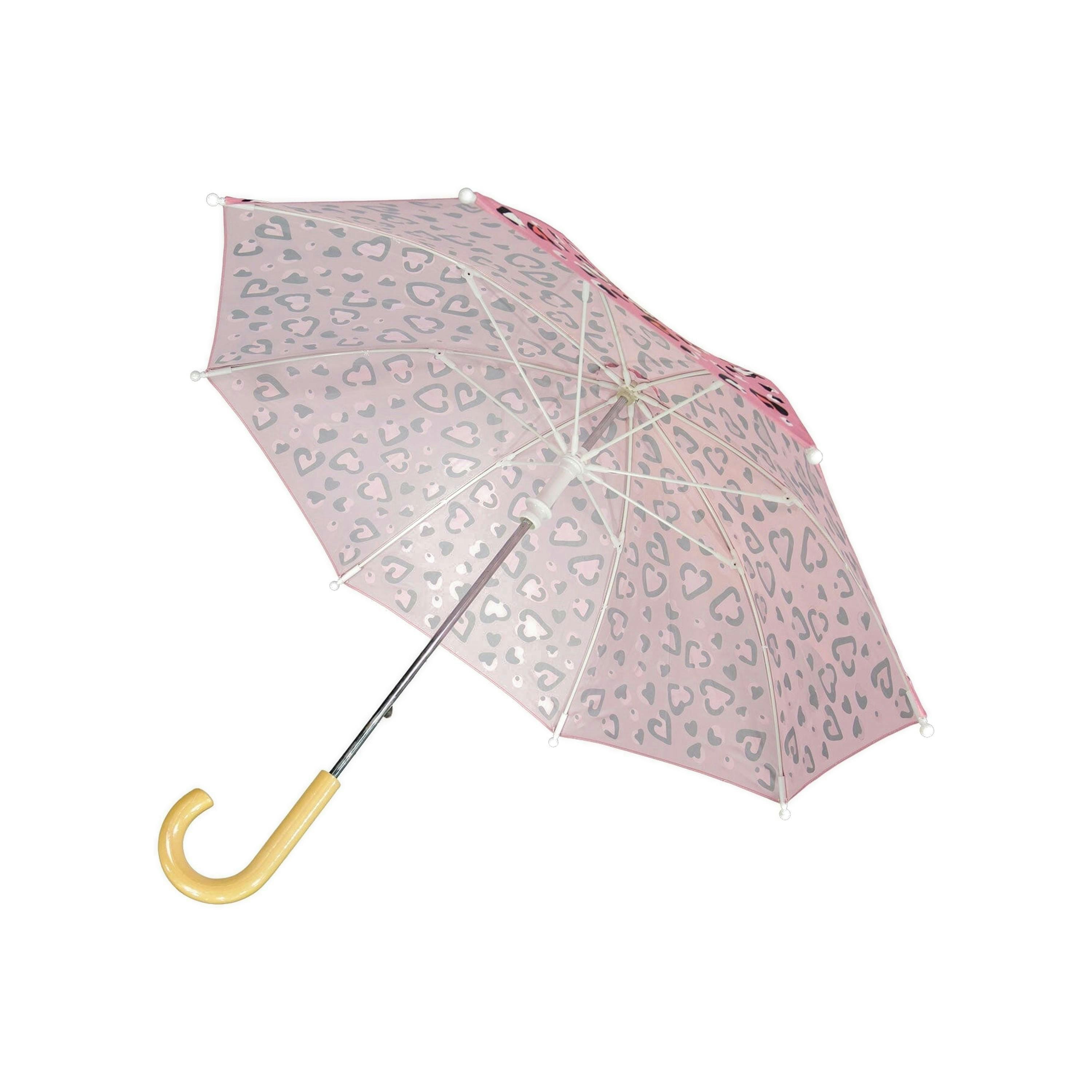 Color-Changing Umbrella Pink Hearts Print , view 4 of 6