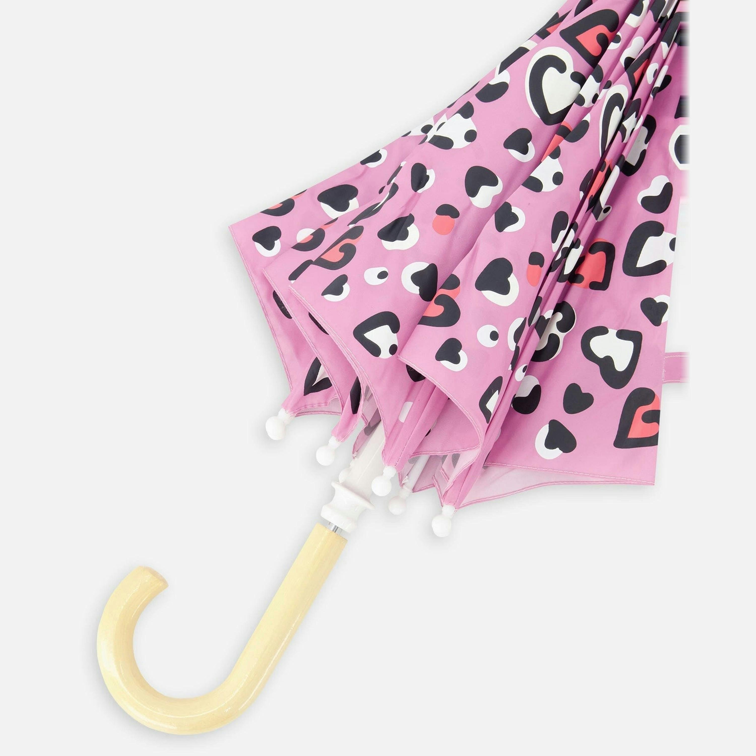 Color-Changing Umbrella Pink Hearts Print , view 5 of 6