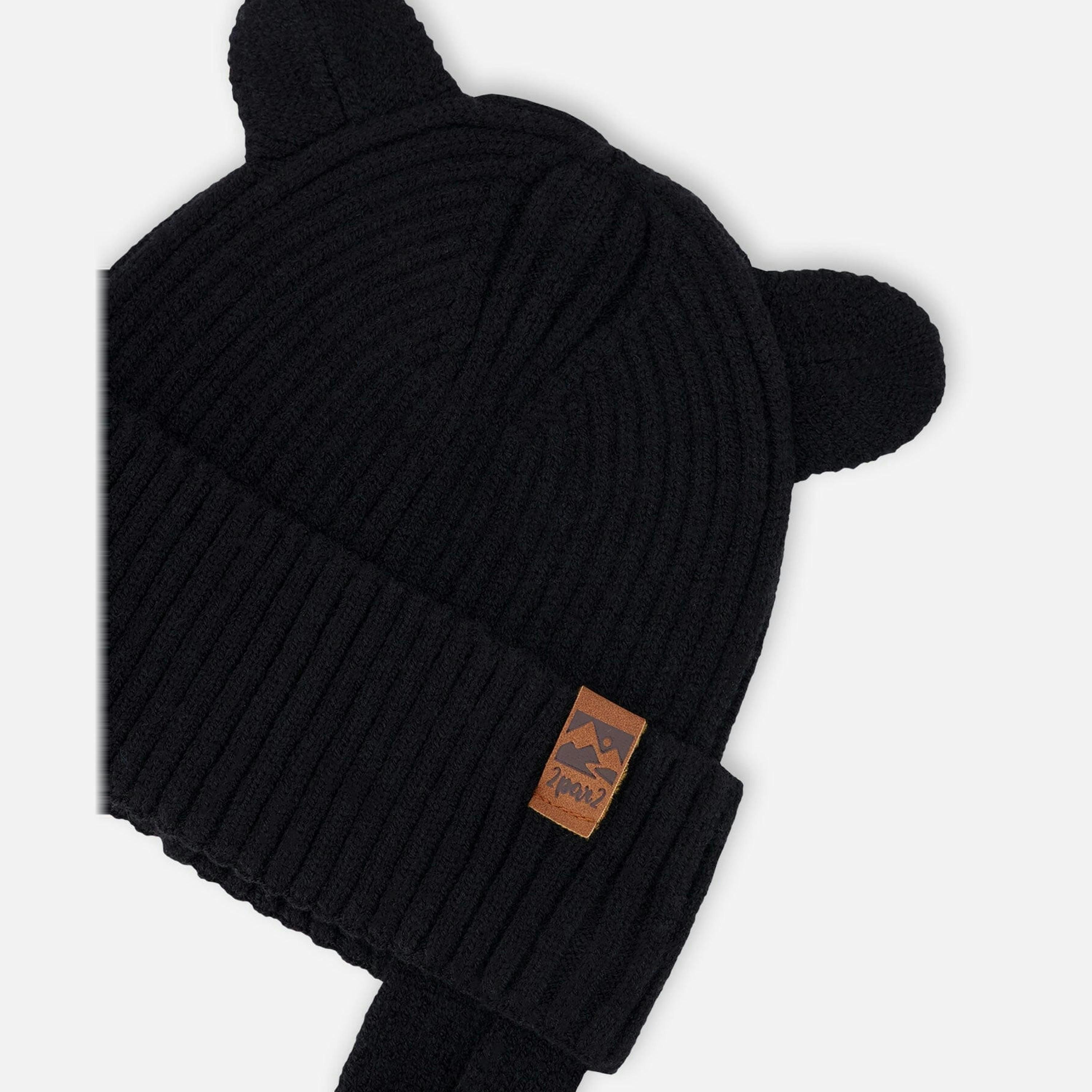 Baby Knit Hat Black , view 3 of 3
