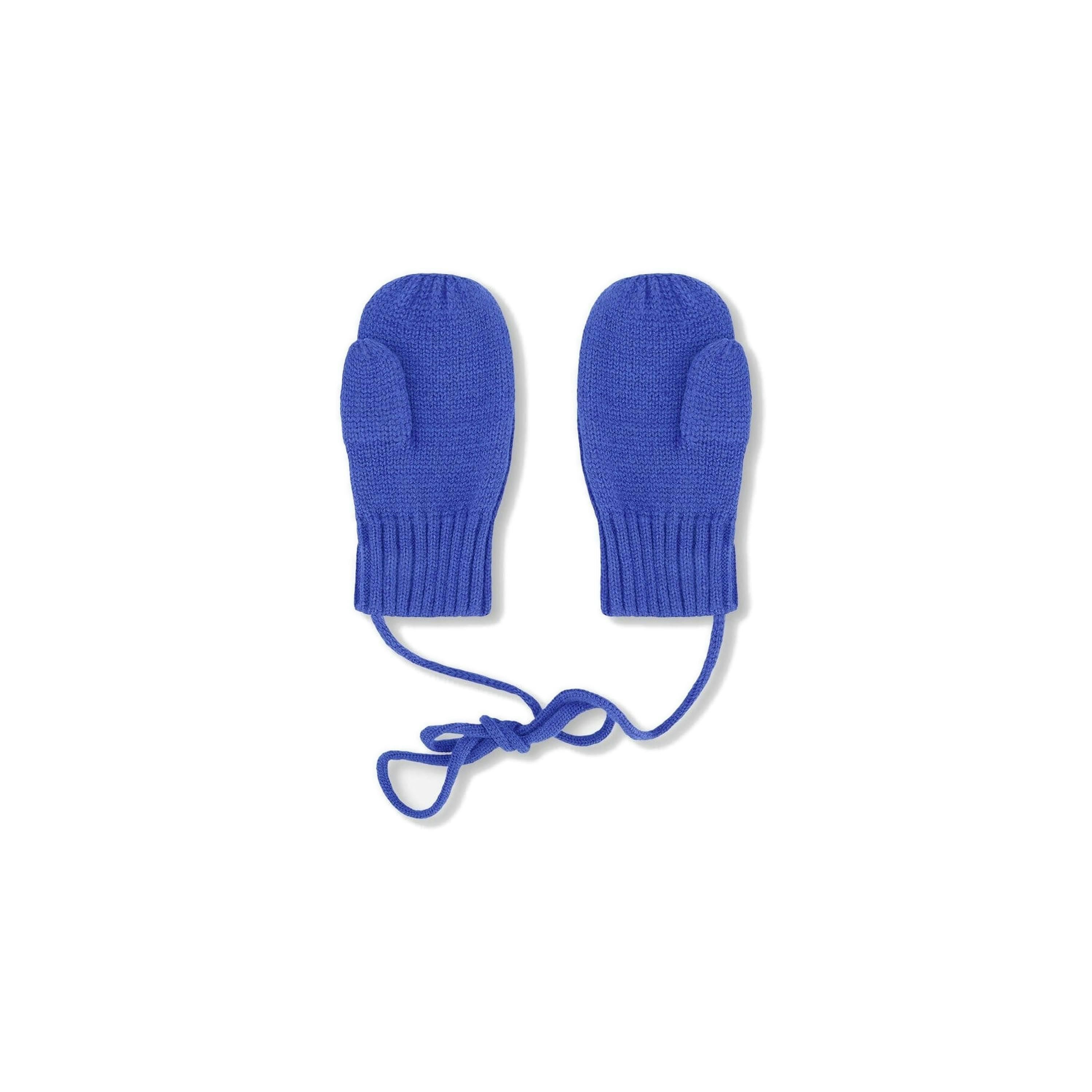 Baby Knit Mittens with Cord Royal Blue , view 3 of 4