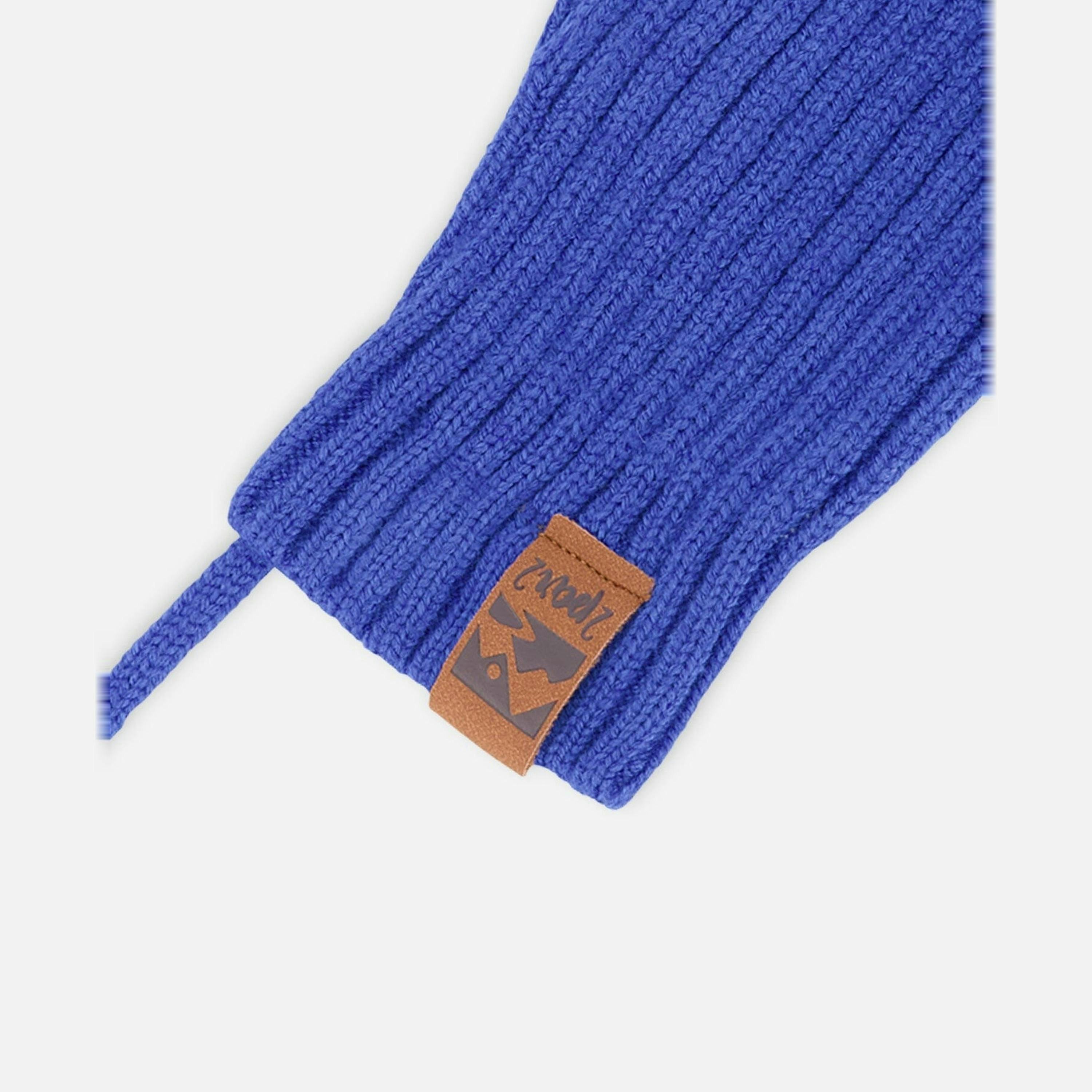 Baby Knit Mittens with Cord Royal Blue , view 4 of 4