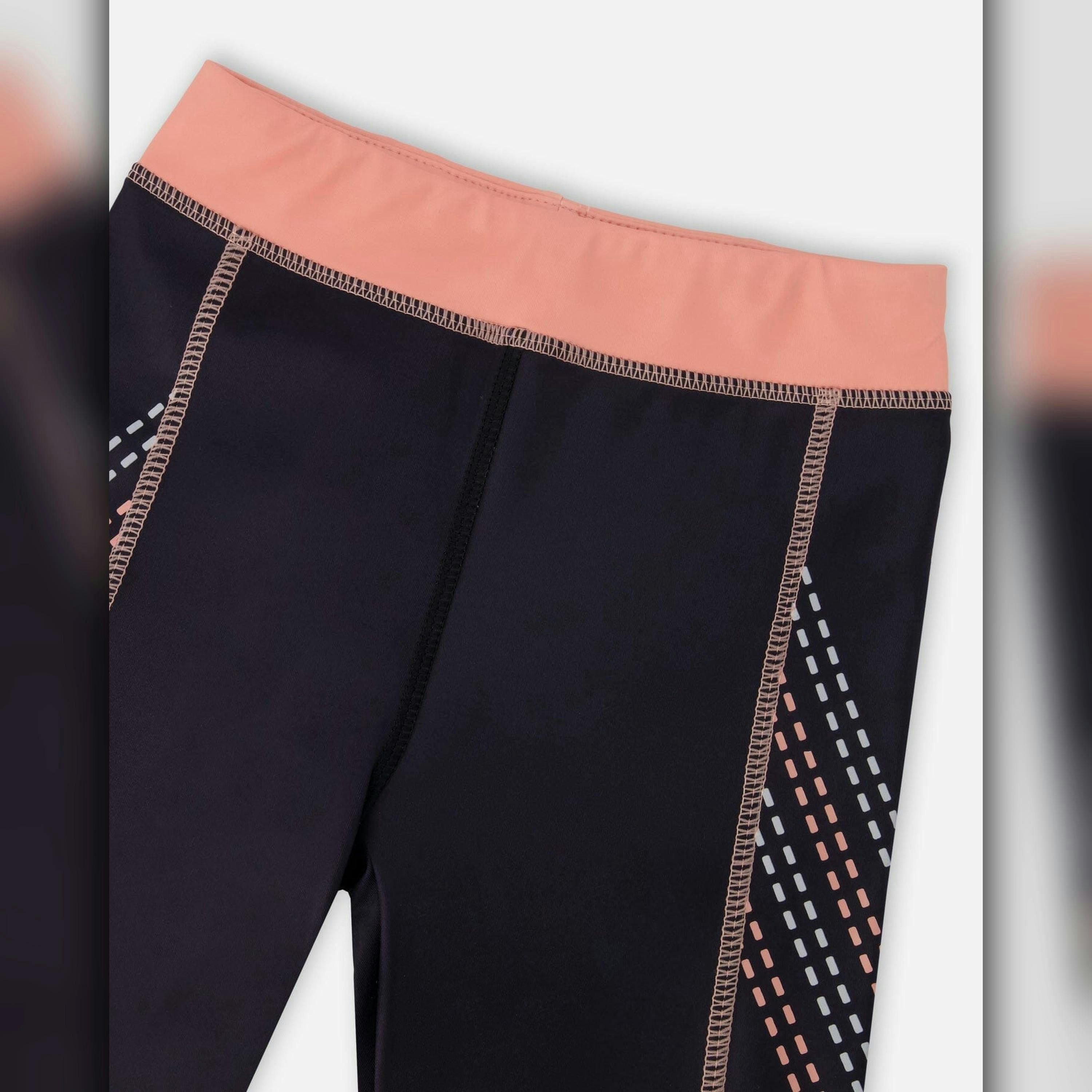 Athletic Leggings in Recycled Polyester Black , view 3 of 3